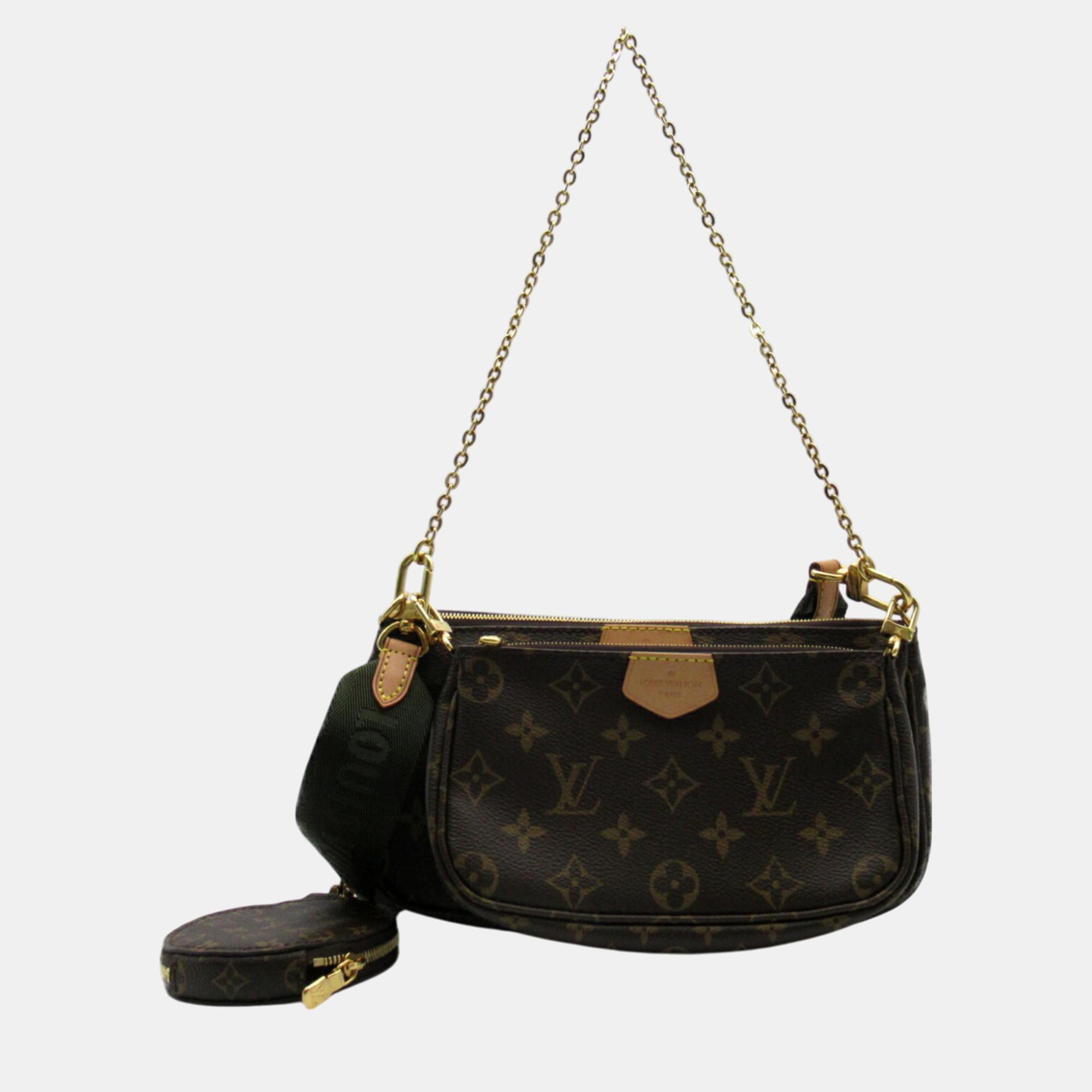 

Louis Vuitton Coated Canvas Monogram Brown Multi Pochette Accessory Pouch Bag