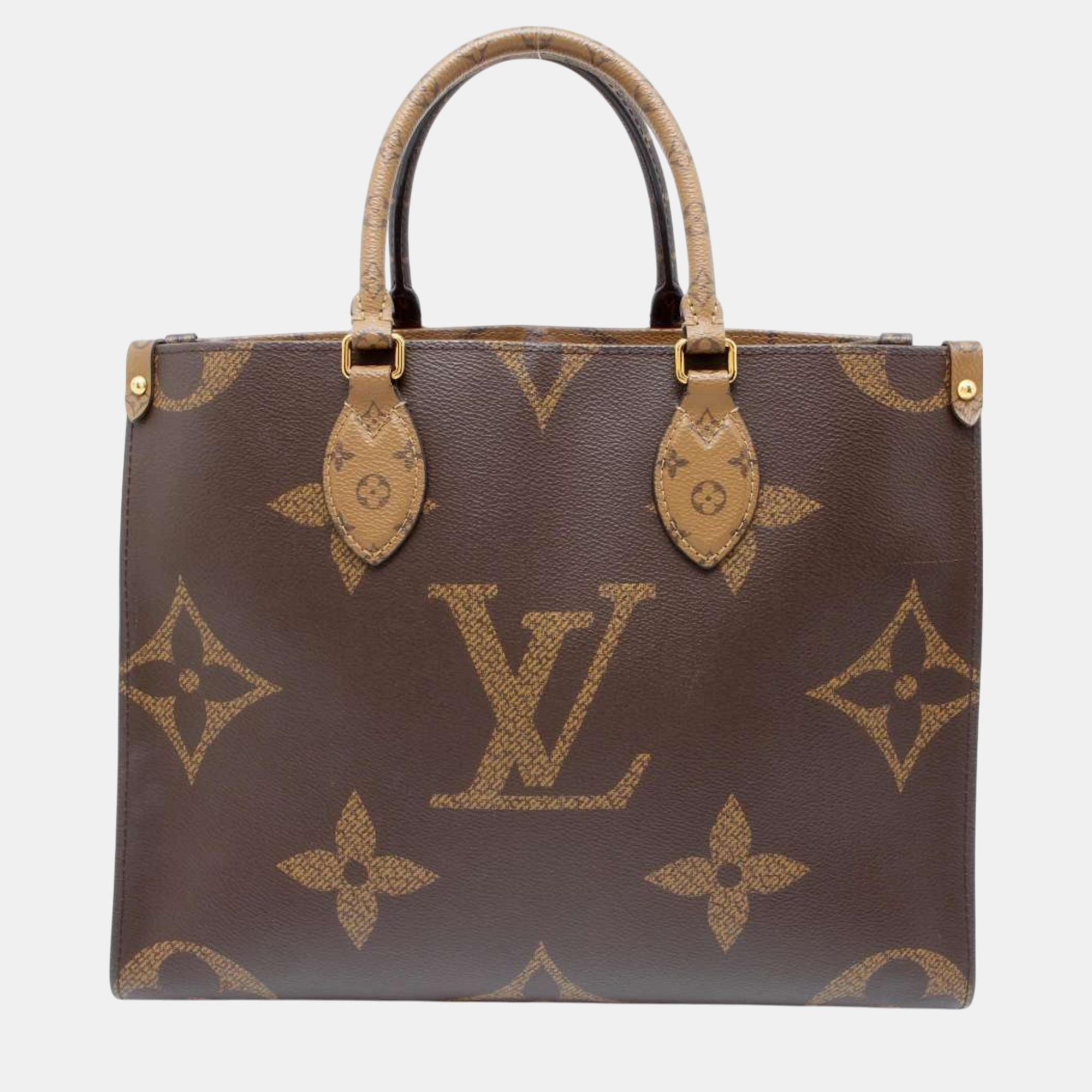 

Louis Vuitton Tote Bag Monogram Reverse Giant On-the-Go MM, Brown