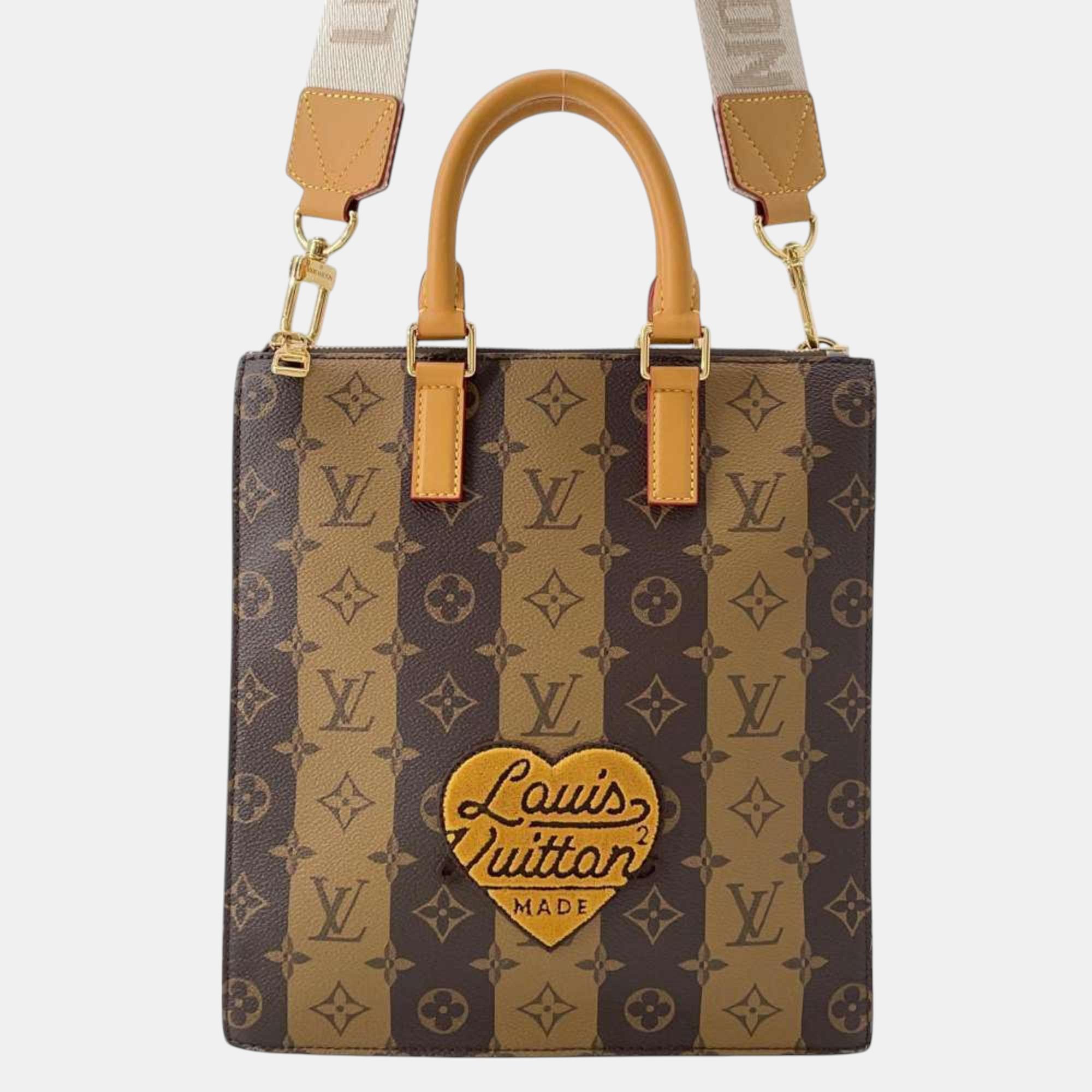 

Louis Vuitton Monogram Stripe Sac Plat Black Handbag, Brown