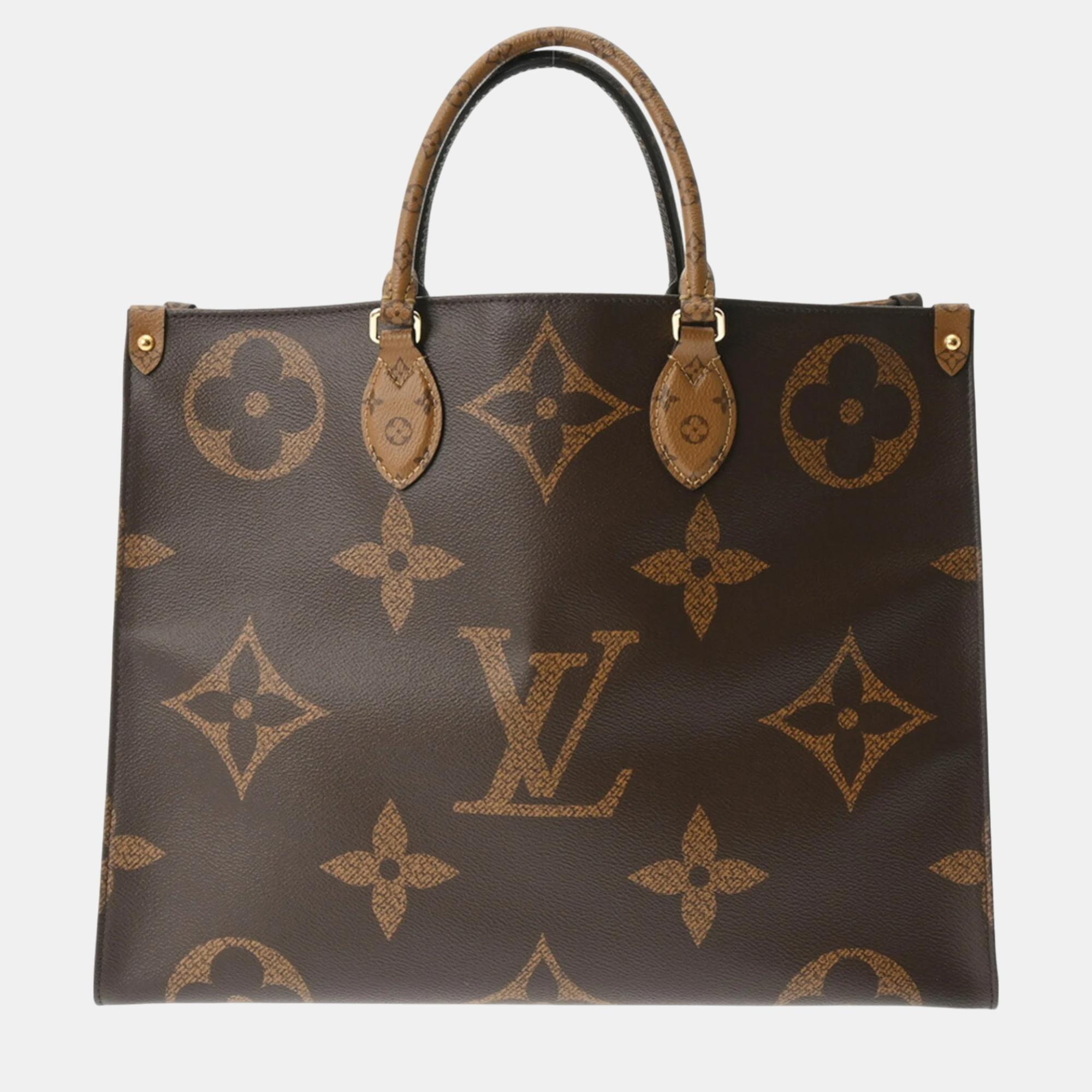 

Louis Vuitton Brown Canvas Monogram Giant On the Go GM Tote Handbag