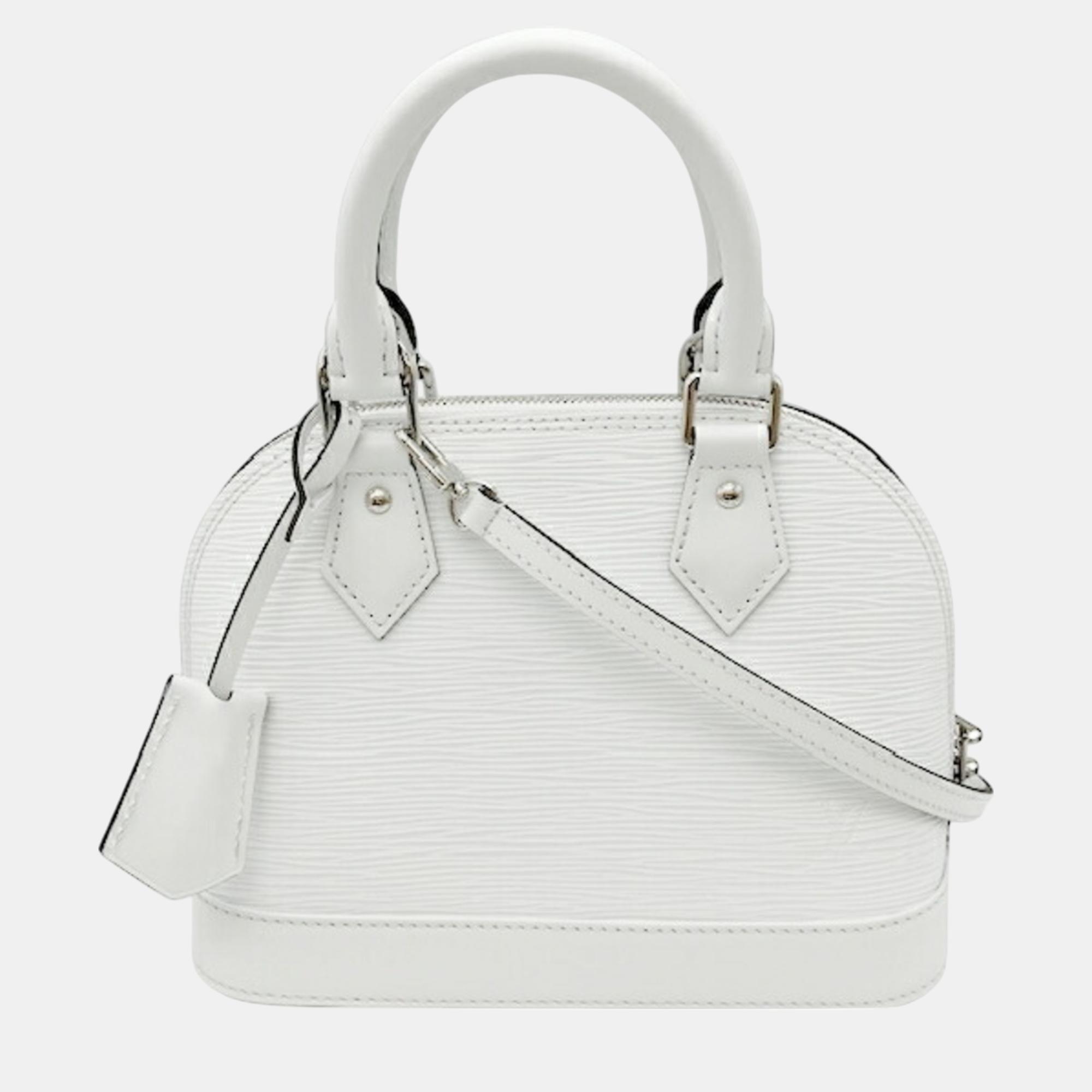 

Louis Vuitton Alma BB Leather White Epi Bron Handbag