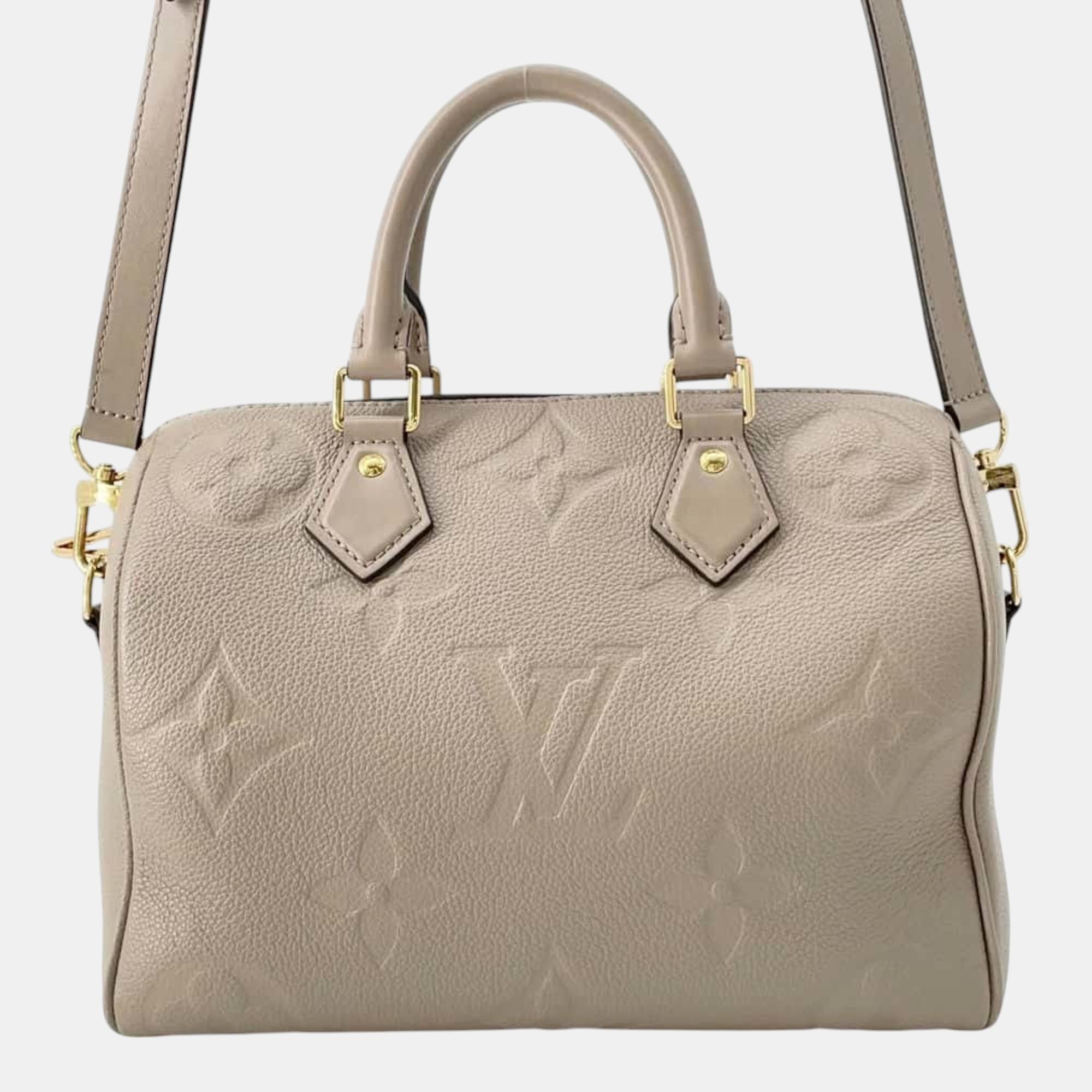 

Louis Vuitton Monogram Empreinte Speedy Bandouliere 25 Handbag, Beige