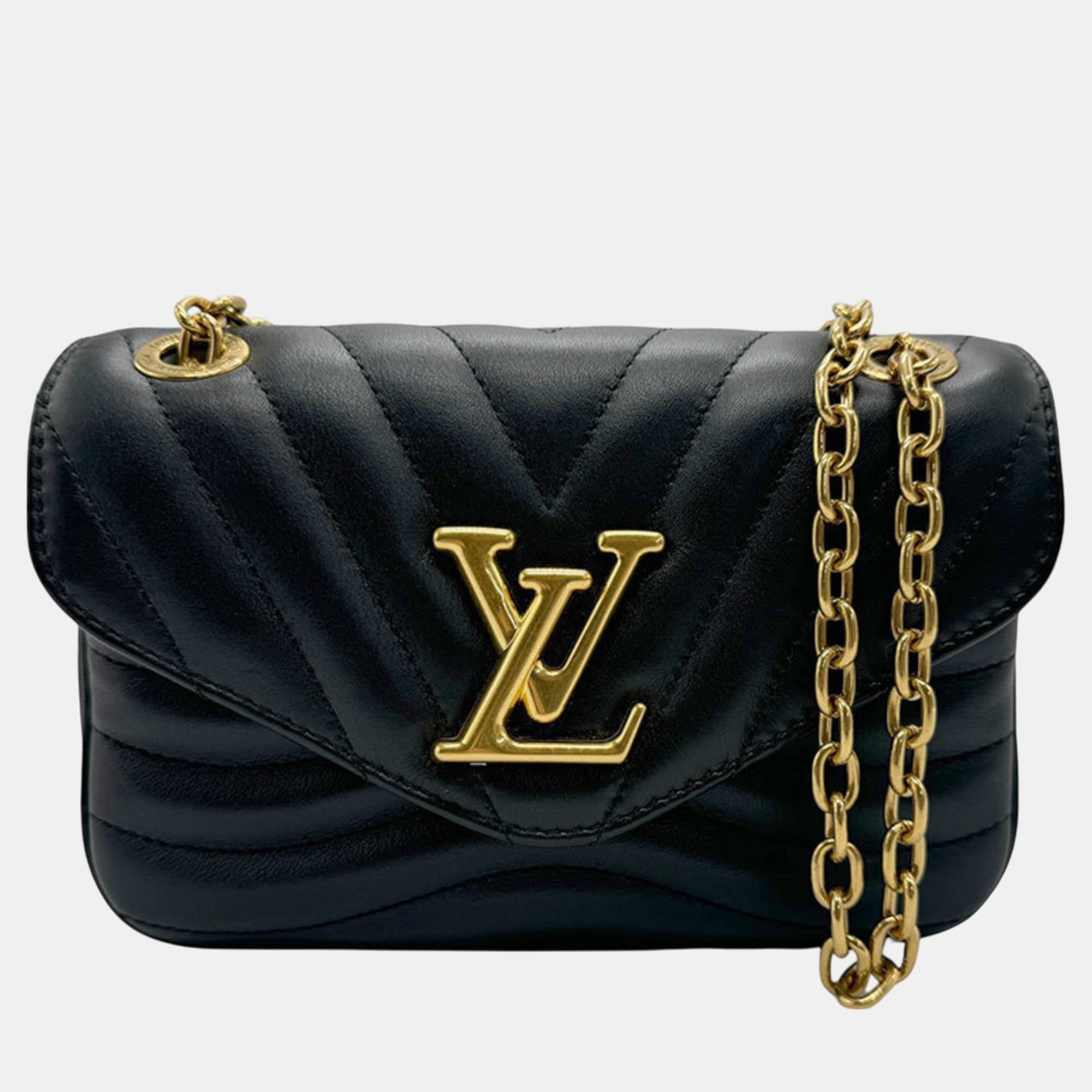 

Louis Vuitton New Wave Chain PM Leather Black Gold Shoulder Bag