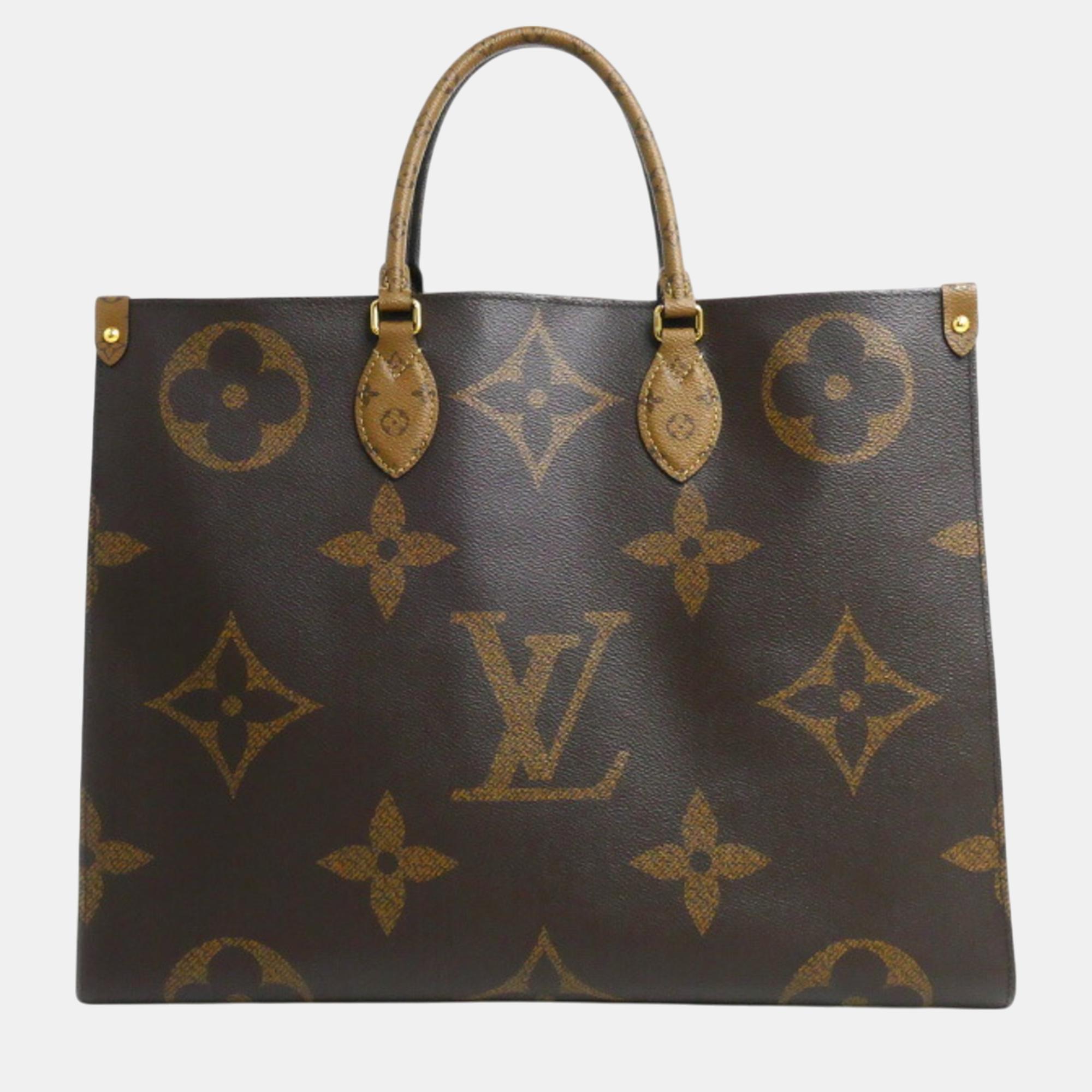 

Louis Vuitton Monogram Giant Reverse On the Go GM Tote Bag, Brown