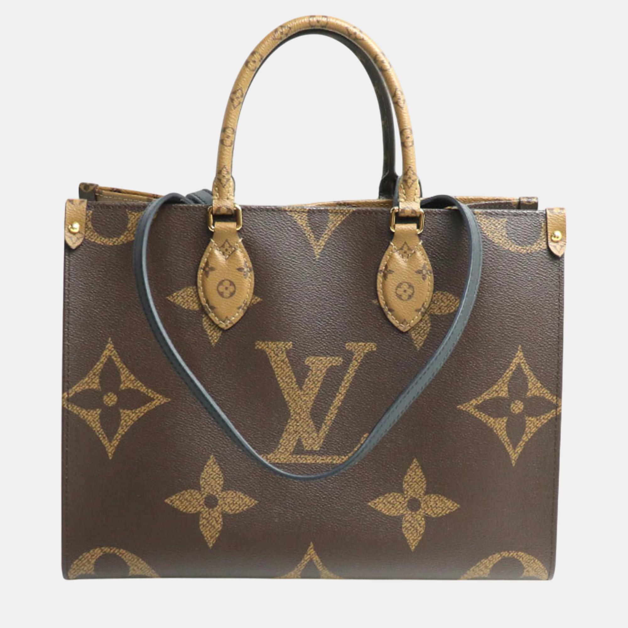 

Louis Vuitton Monogram Giant Reverse Brown On the Go MM Tote Bag