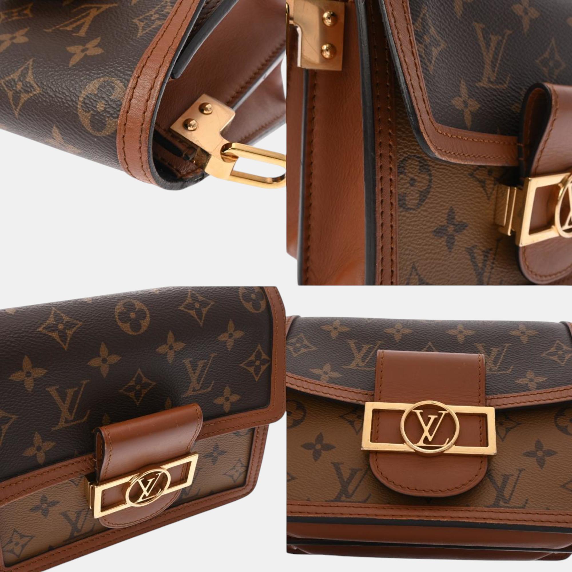 Louis Vuitton Brown Canvas Monogram Reverse Dauphine MINI Shoulder Bag 