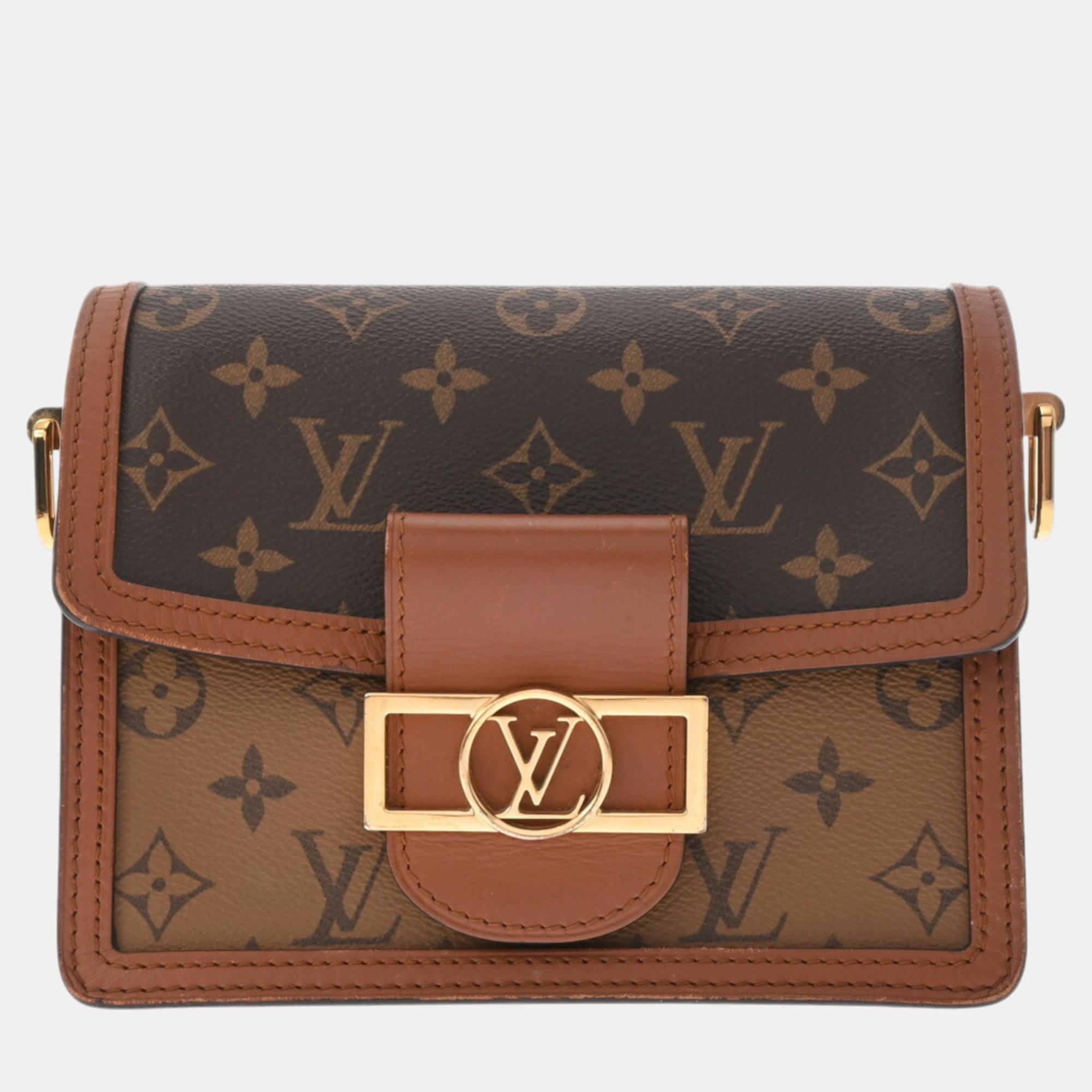 

Louis Vuitton Brown Canvas Monogram Reverse Dauphine MINI Shoulder Bag