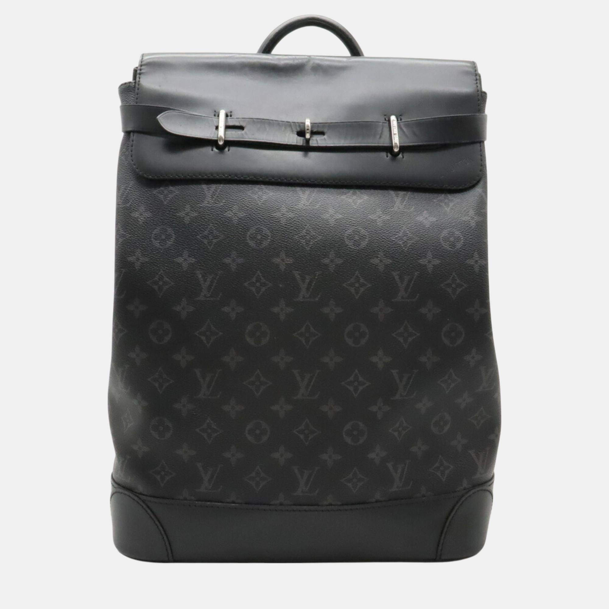 

Louis Vuitton Monogram Eclipse Steamer Backpack, Black