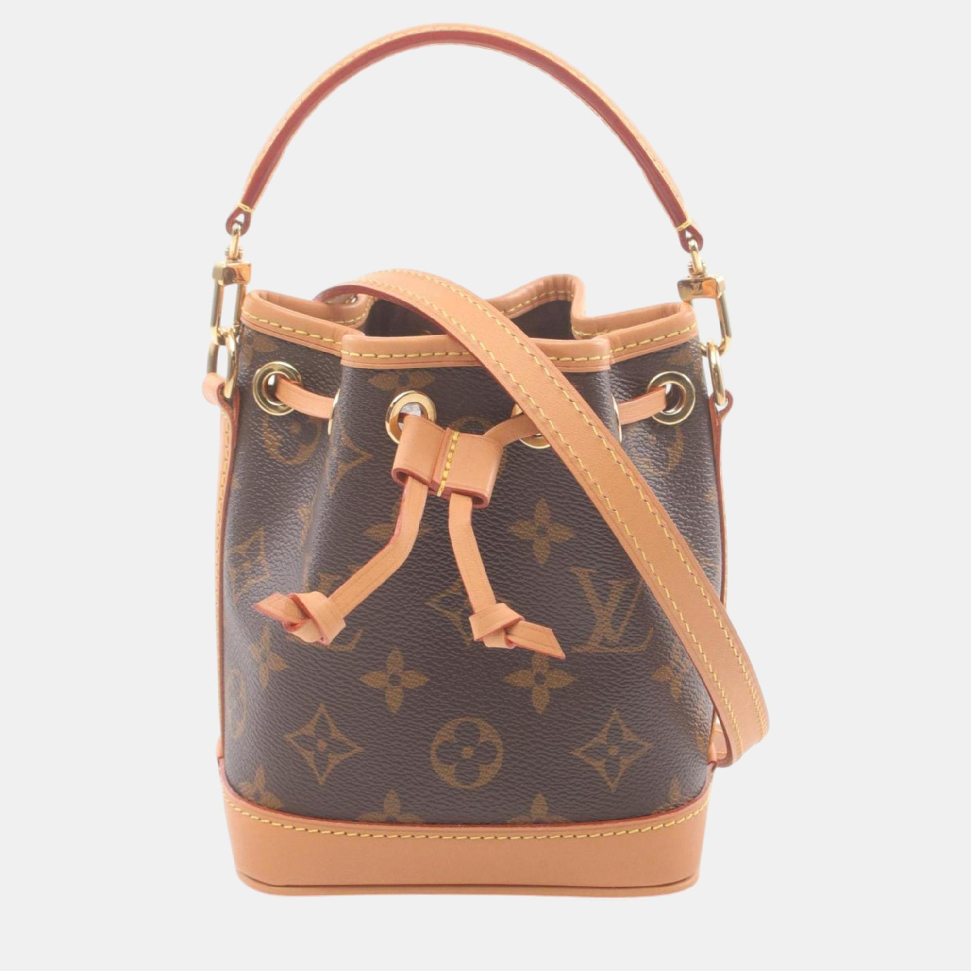 

Louis Vuitton Coated Canvas Leather Brown Nano Noe Monogram Handbag