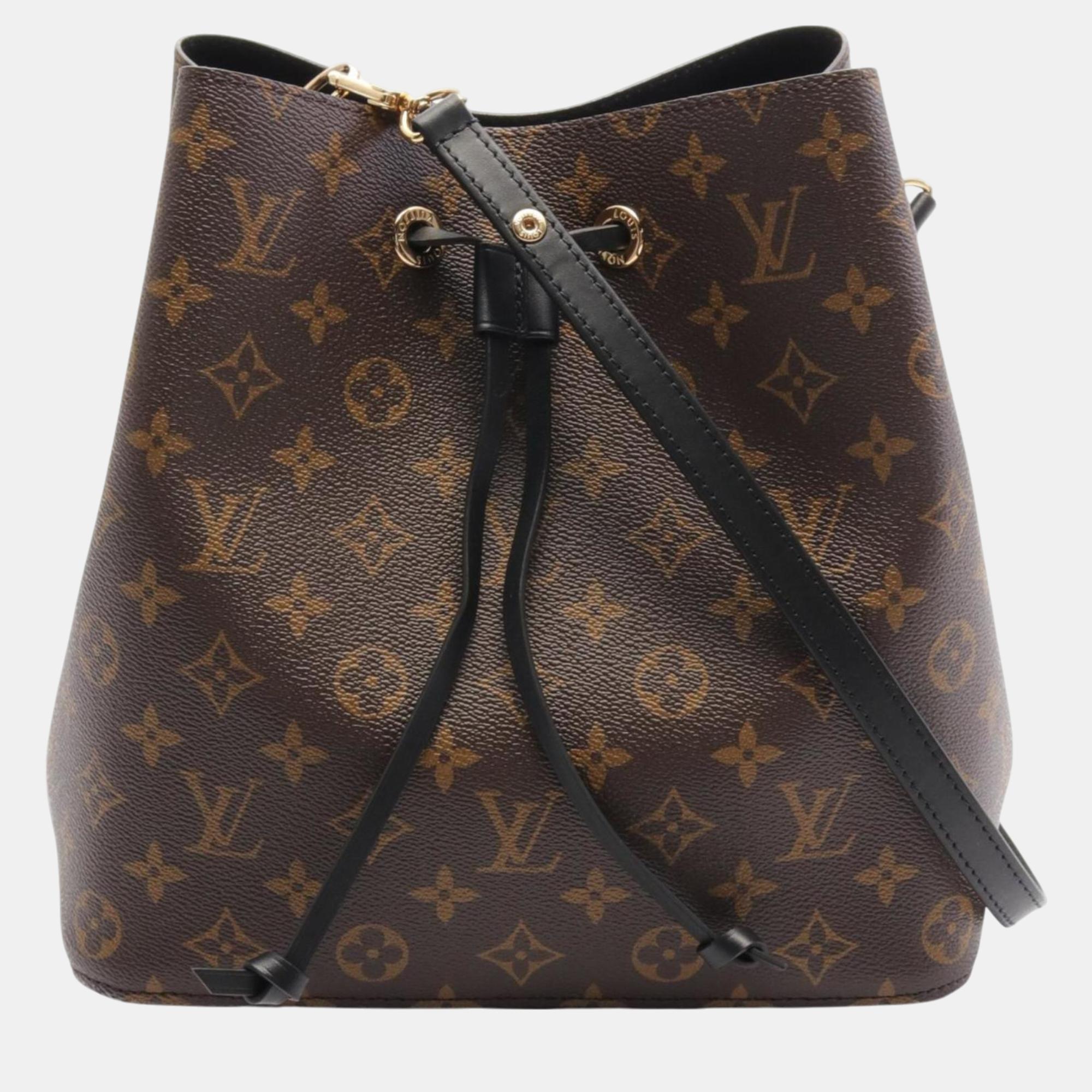 

Louis Vuitton Coated Canvas Leather Monogram Brown Black NeoNoe Monogram Shoulder Bag