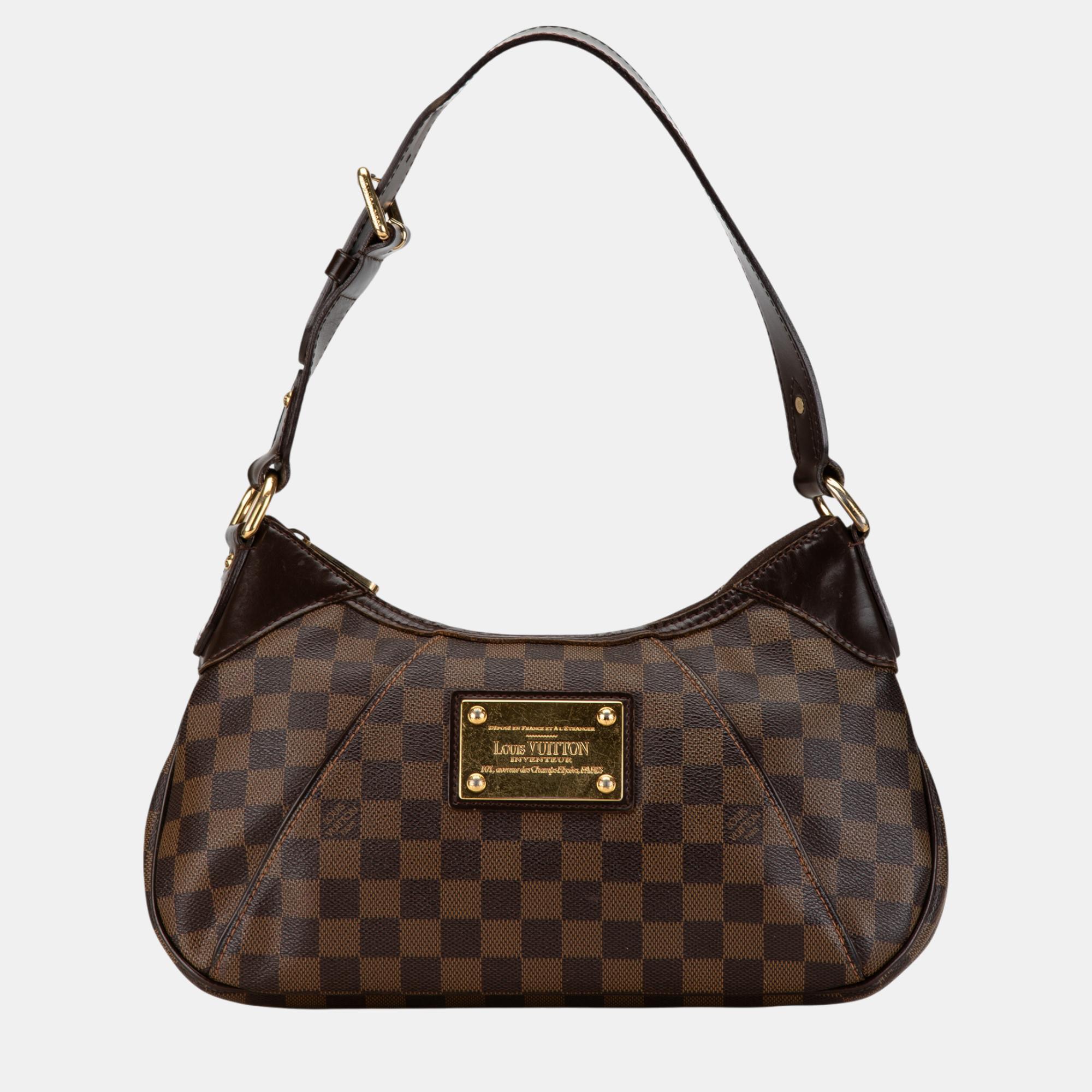 

Louis Vuitton Damier Ebene Thames PM Bag, Brown