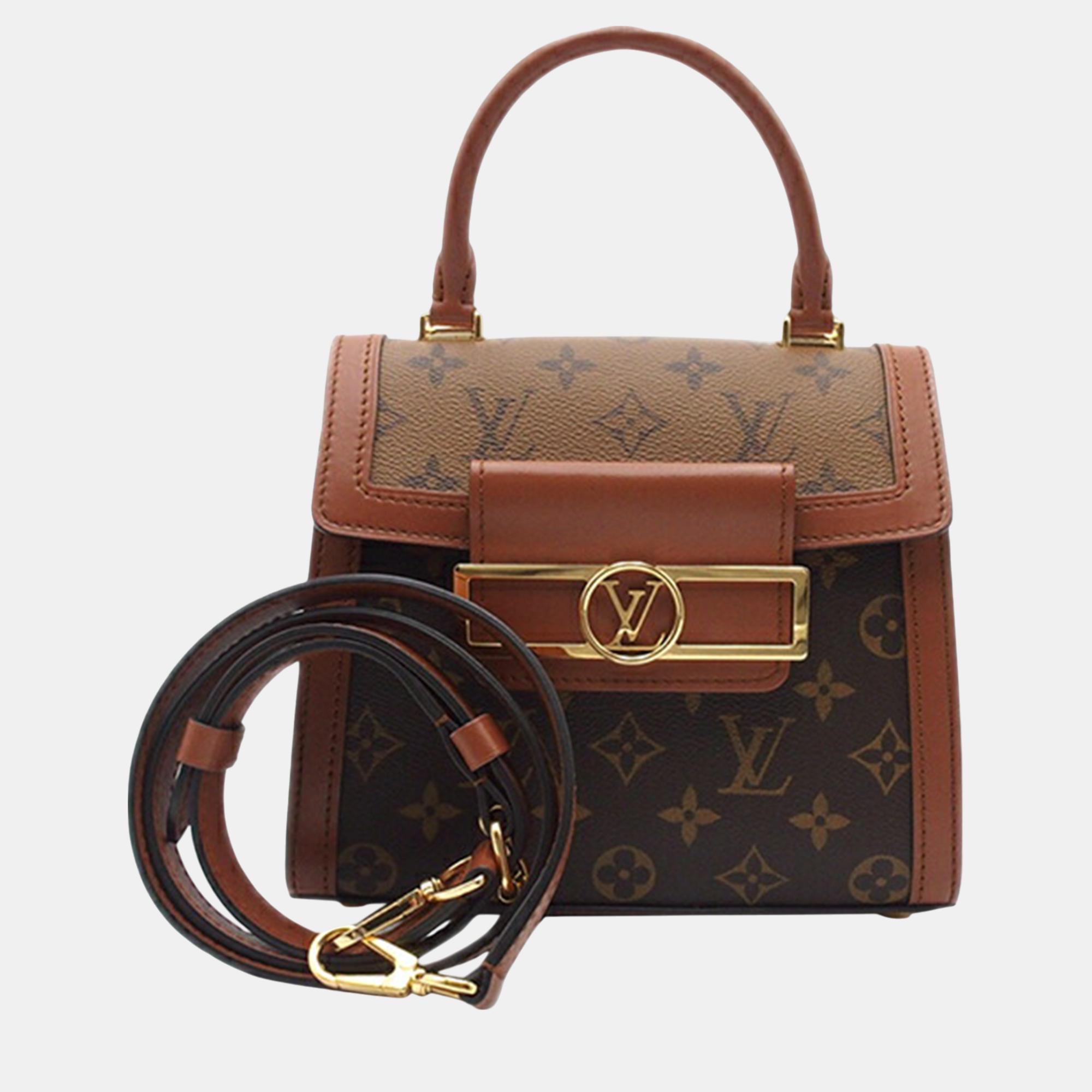 

Louis Vuitton Monogram Reverse Dauphine Capital Bag, Brown