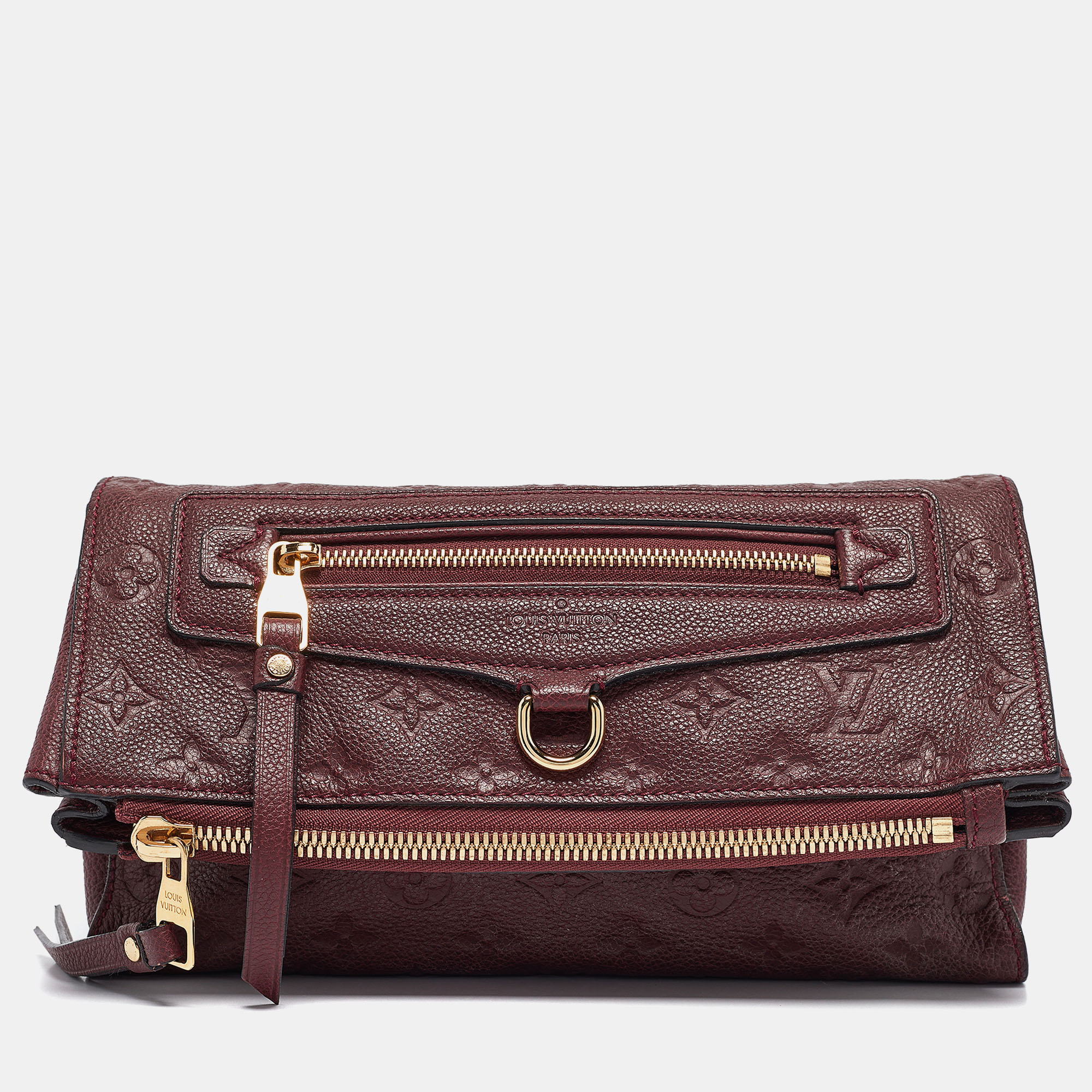 

Louis Vuitton Aurore Monogram Empreinte Leather Petillante Clutch, Burgundy