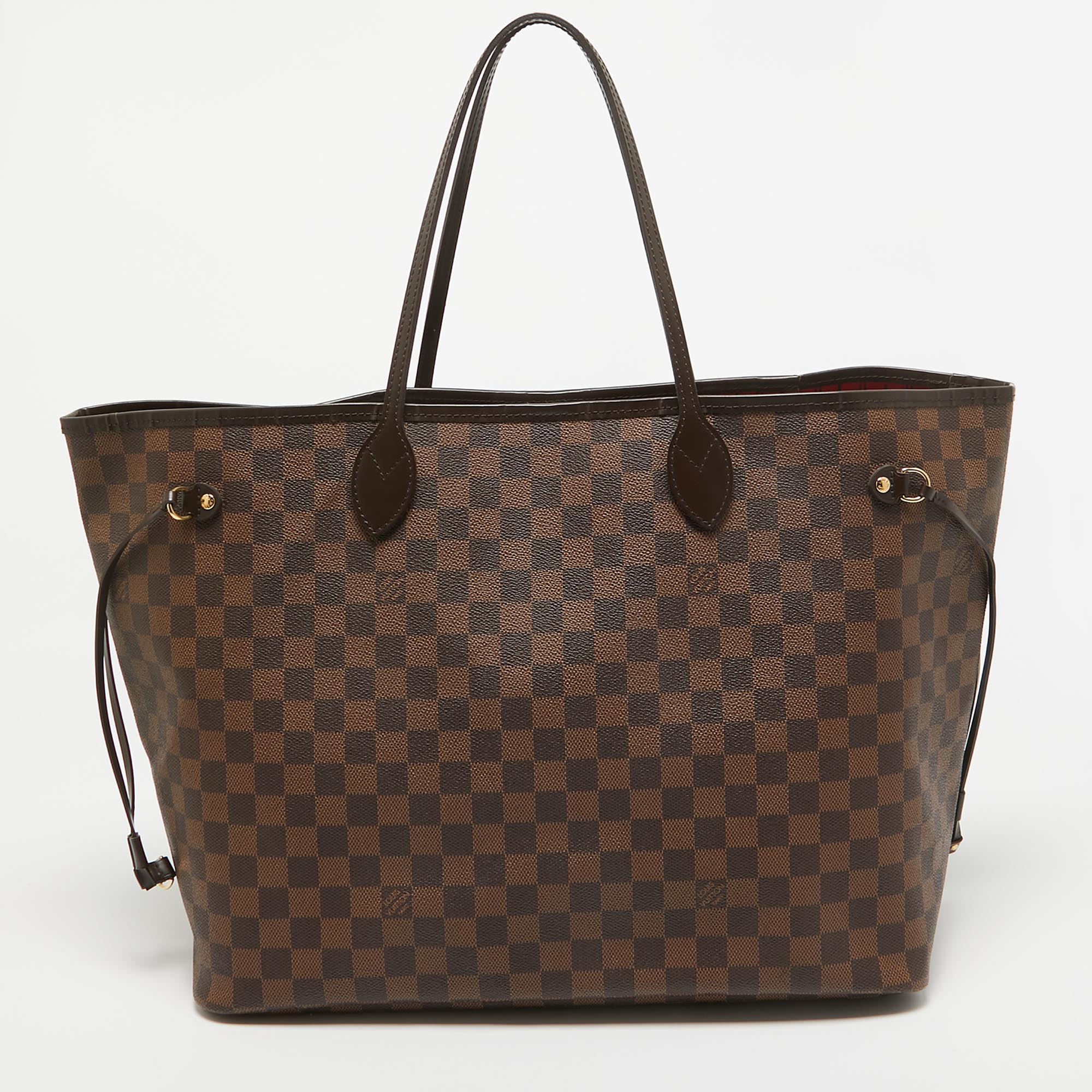 

Louis Vuitton Damier Ebene Canvas Neverfull GM Bag, Brown