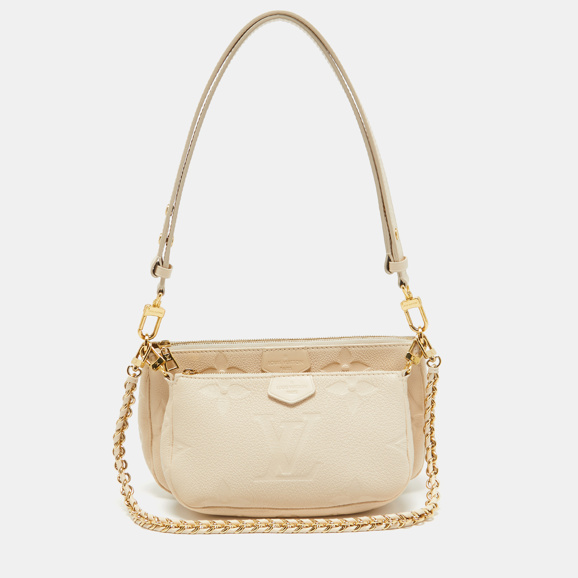 

Louis Vuitton Cream Empreinte Leather Multi Pochette Accessoires Bag