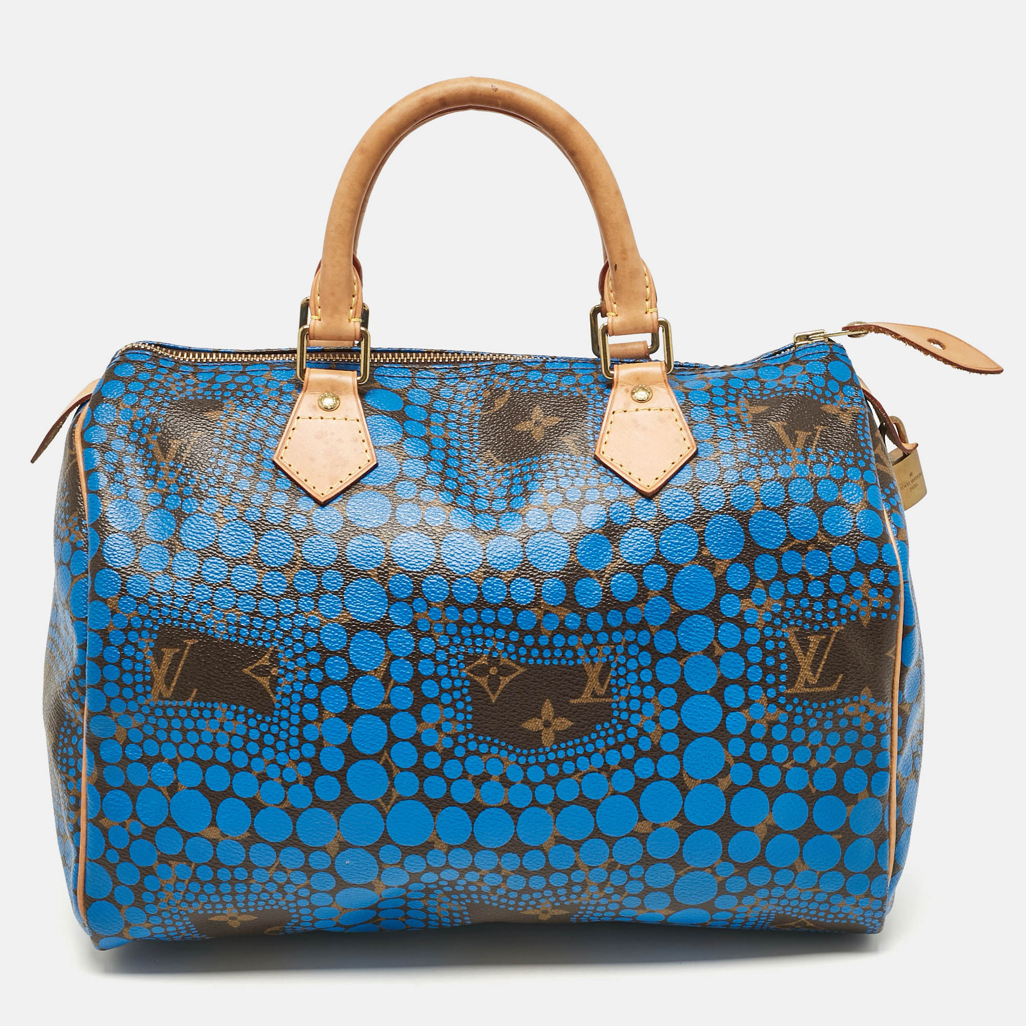 

Louis Vuitton Blue Monogram Canvas Limited Edition Yayoi Kusama Town Speedy 30 Bag