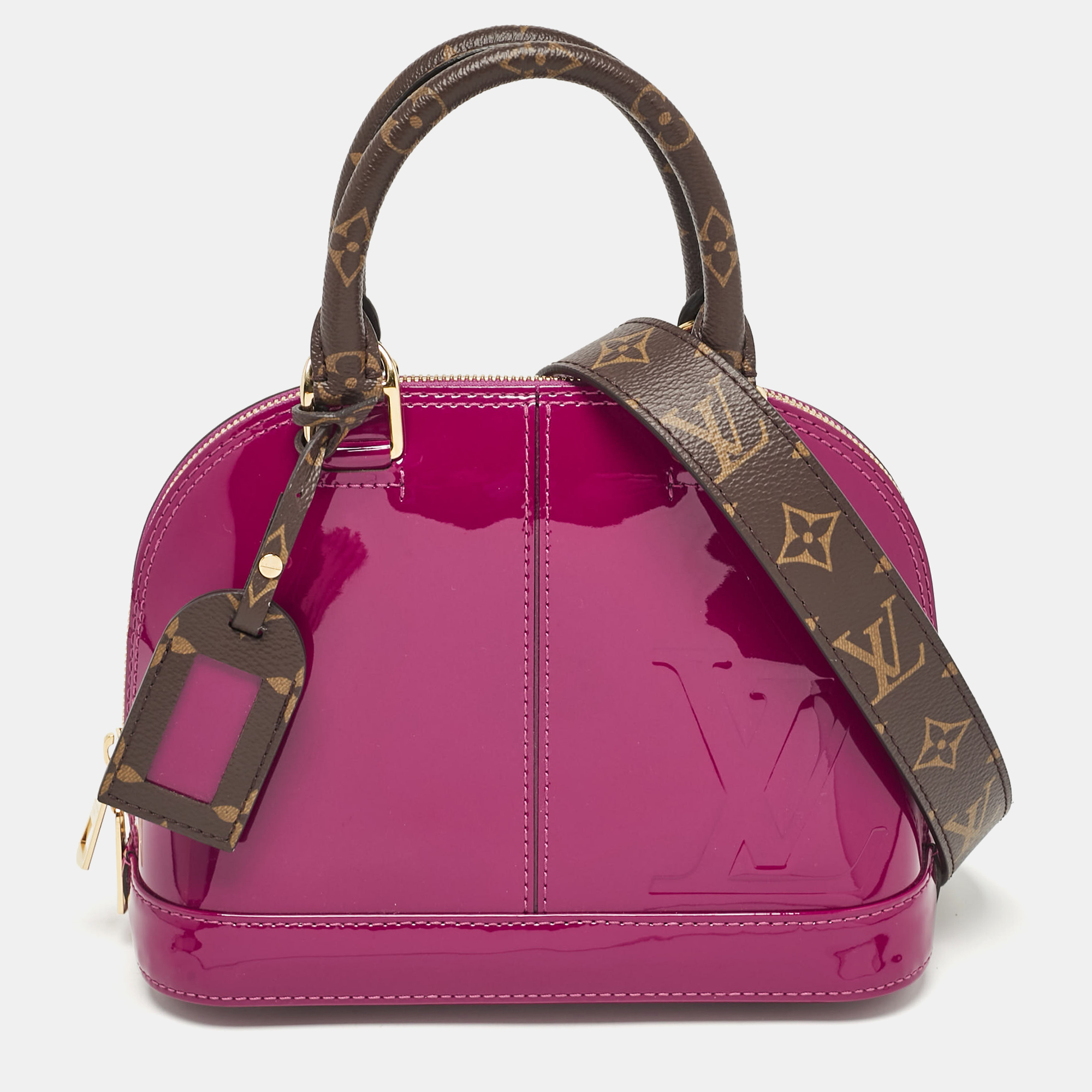 

Louis Vuitton Burgundy Vernis Miroir Alma BB Bag