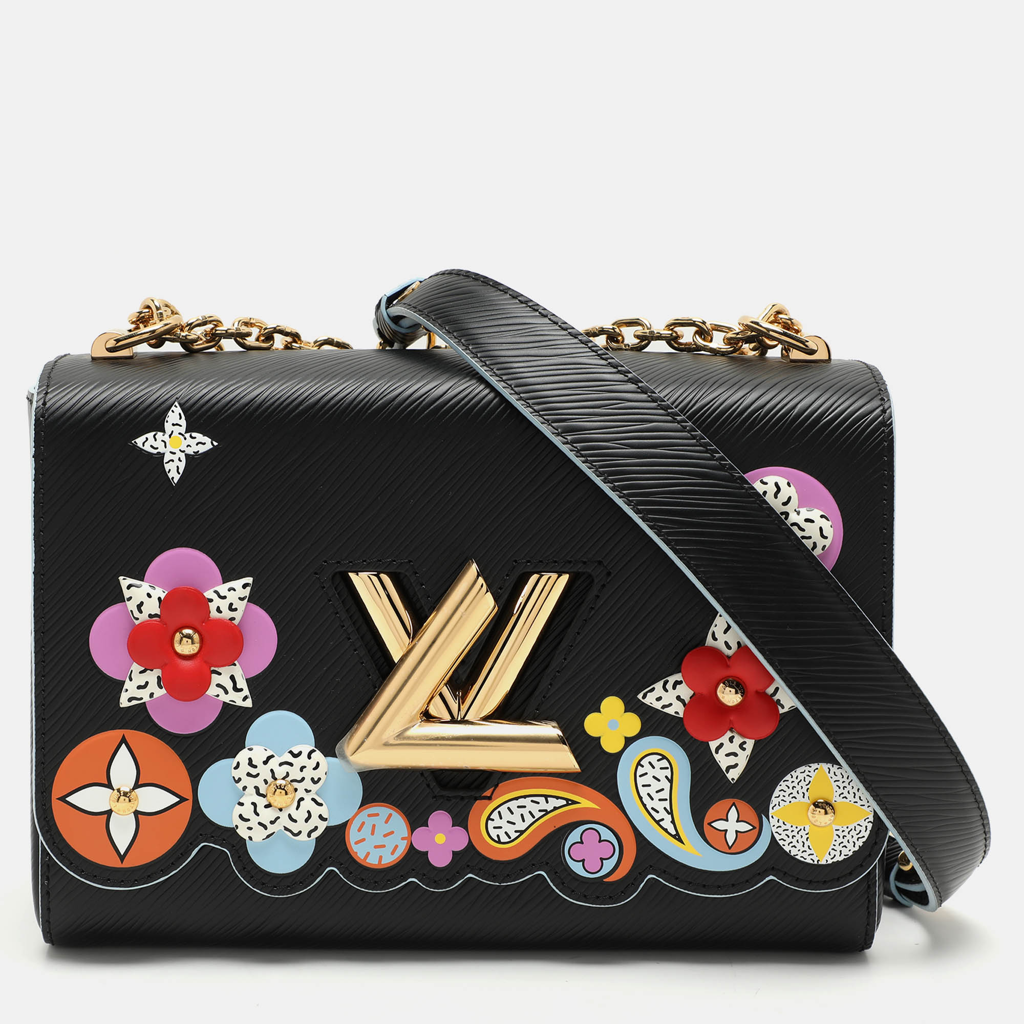 

Louis Vuitton Black Epi Leather Blooming Flowers Twist MM Bag