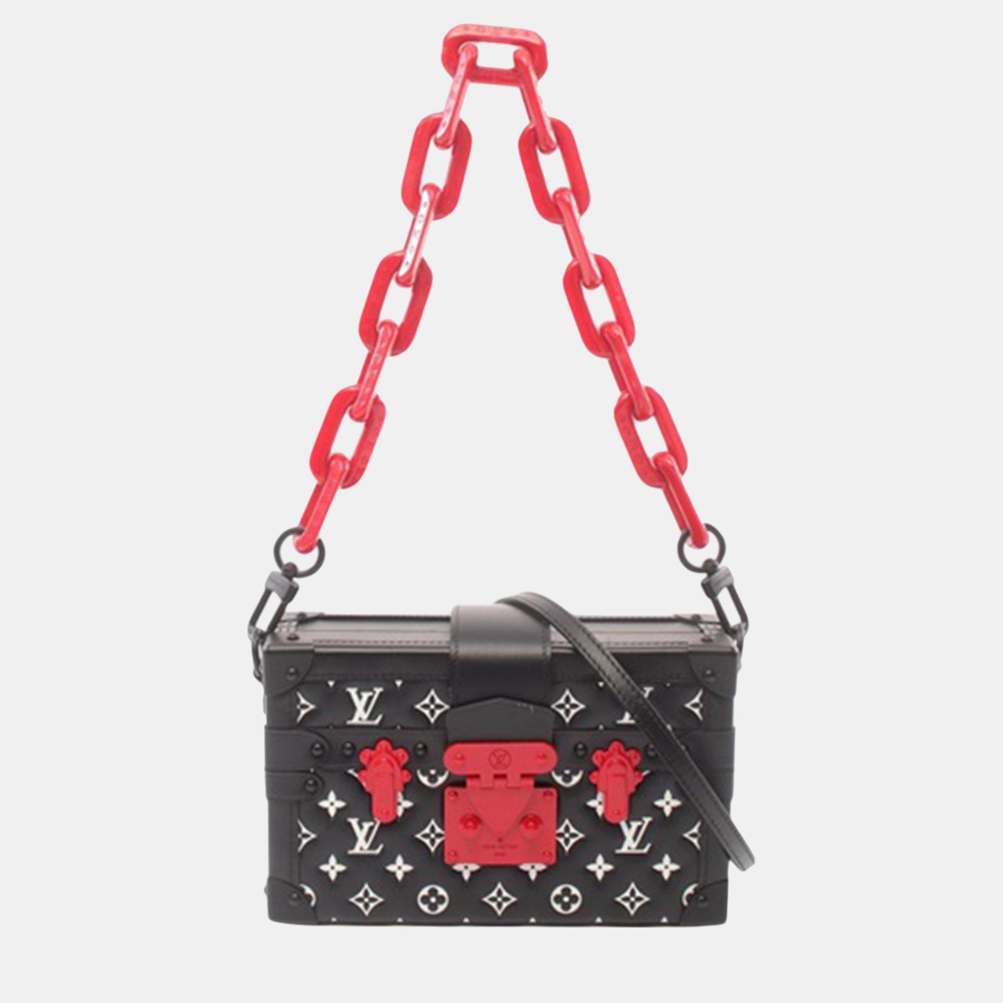 

Louis Vuitton Black Embossed Monogram Petite Malle