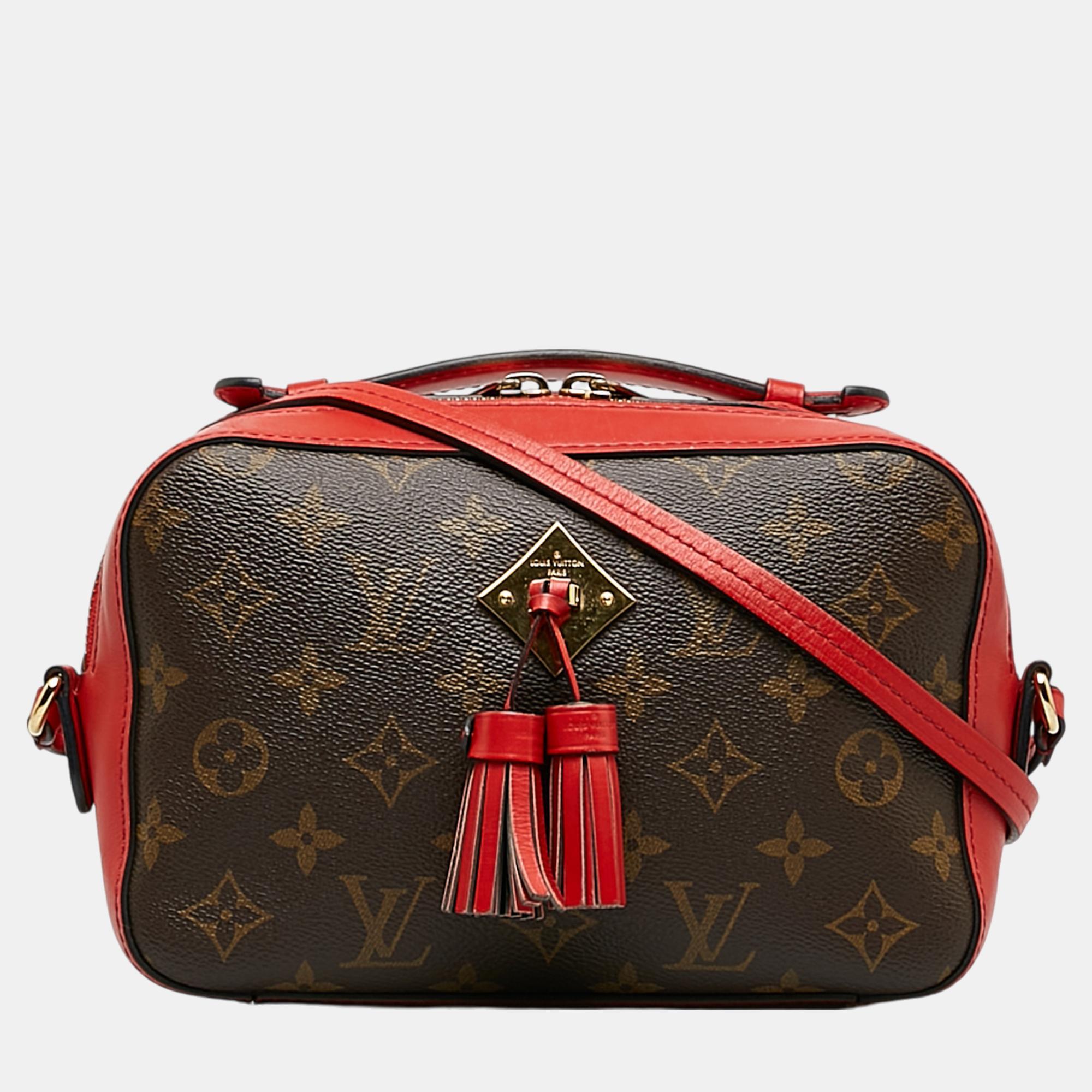 

Louis Vuitton Brown/Red Monogram Saintonge