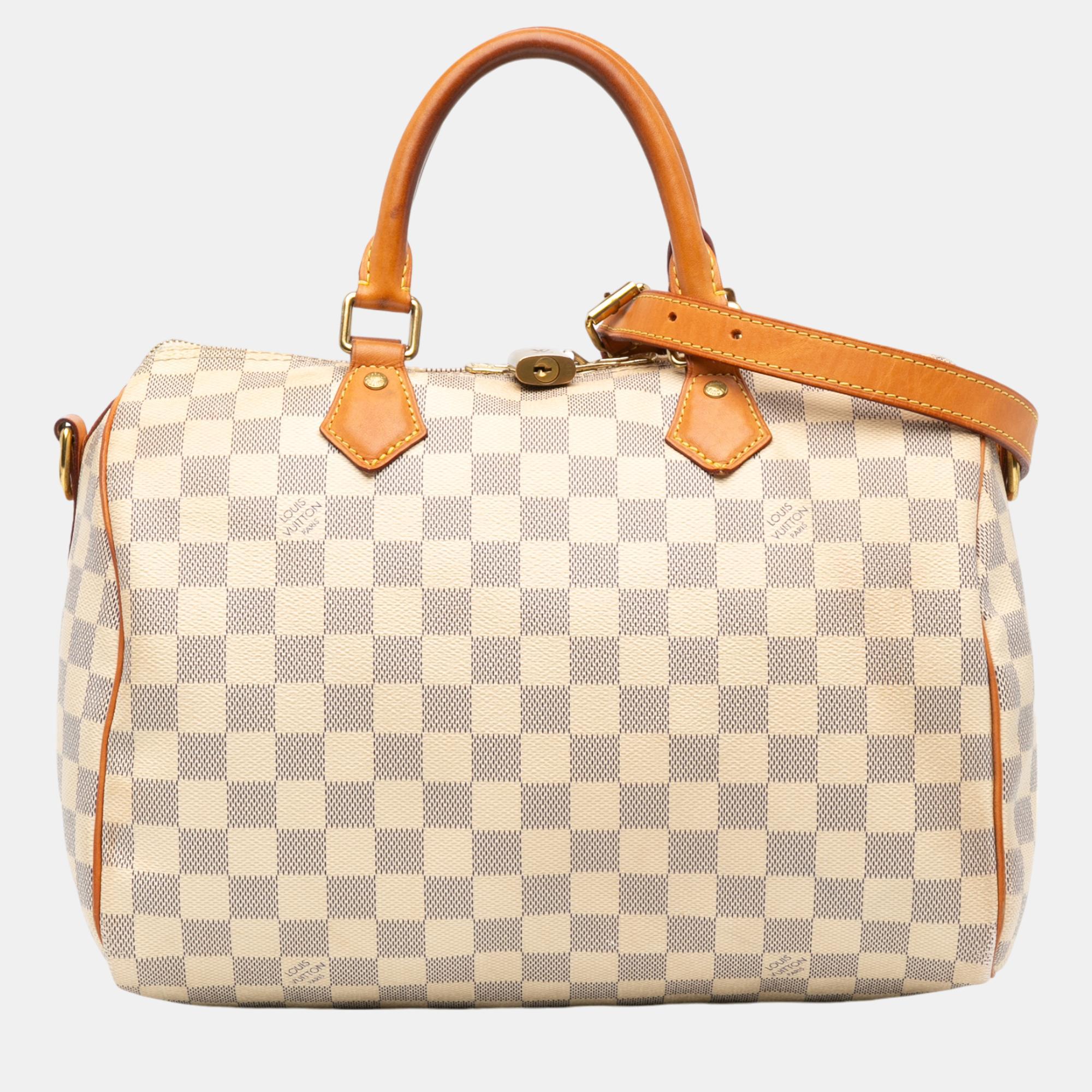 

Louis Vuitton White/Blue Damier Azur Speedy Bandouliere 30