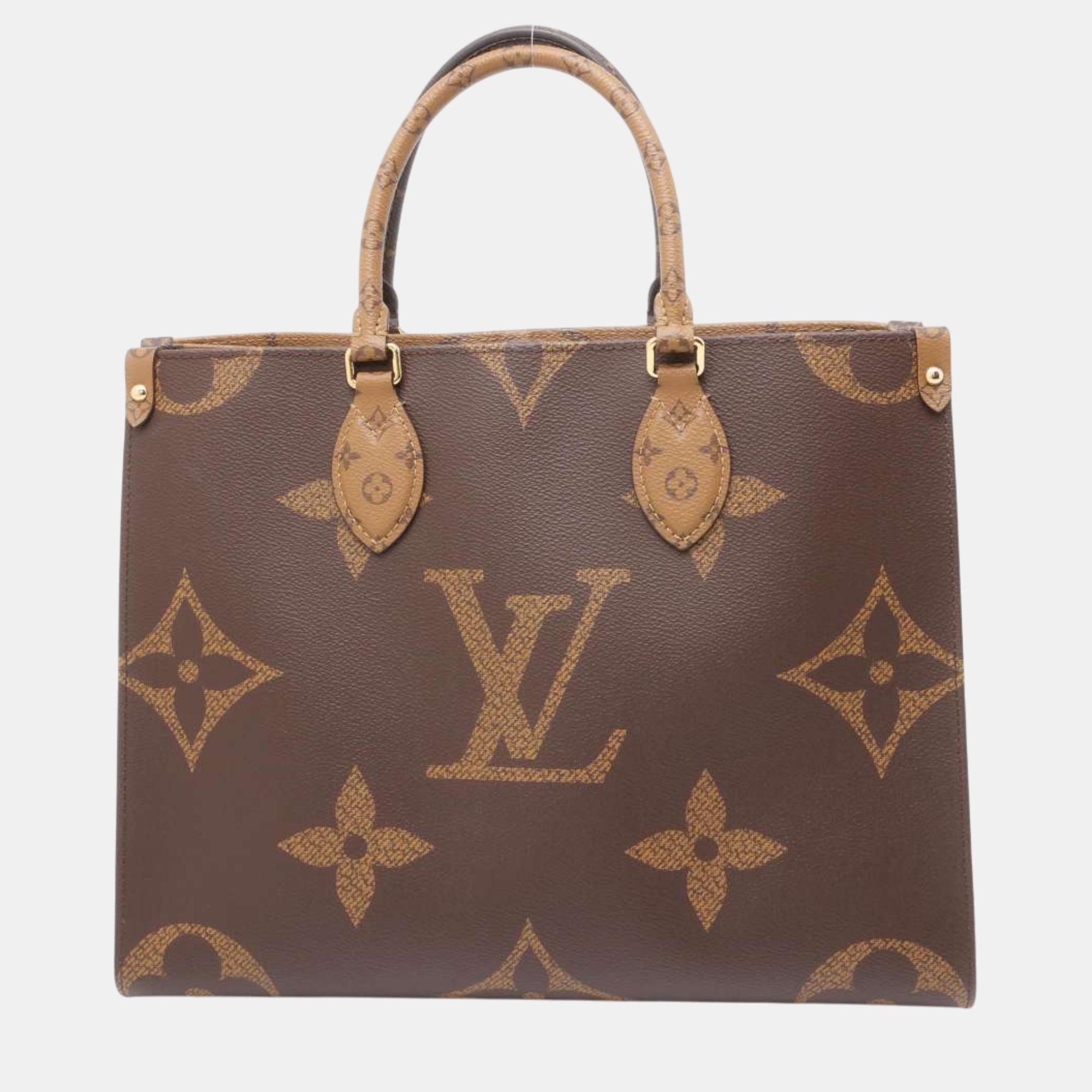 

Louis Vuitton Onthego Red Monogram Monogram Reverse Canvas Monogram Giant Size MM, Brown