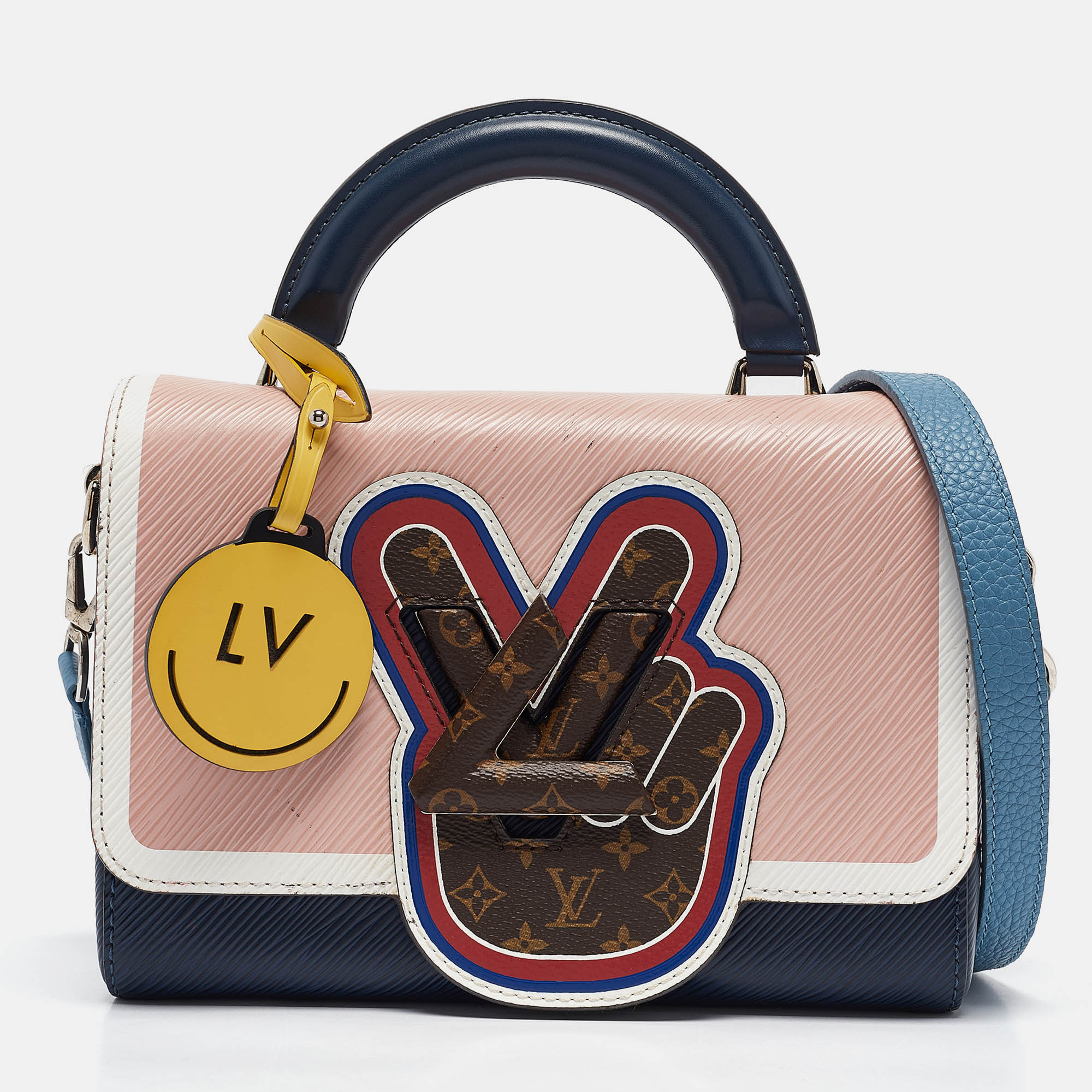 

Louis Vuitton Blue/Multicolor Epi Leather Peace Love Twist MM Top Handle Bag