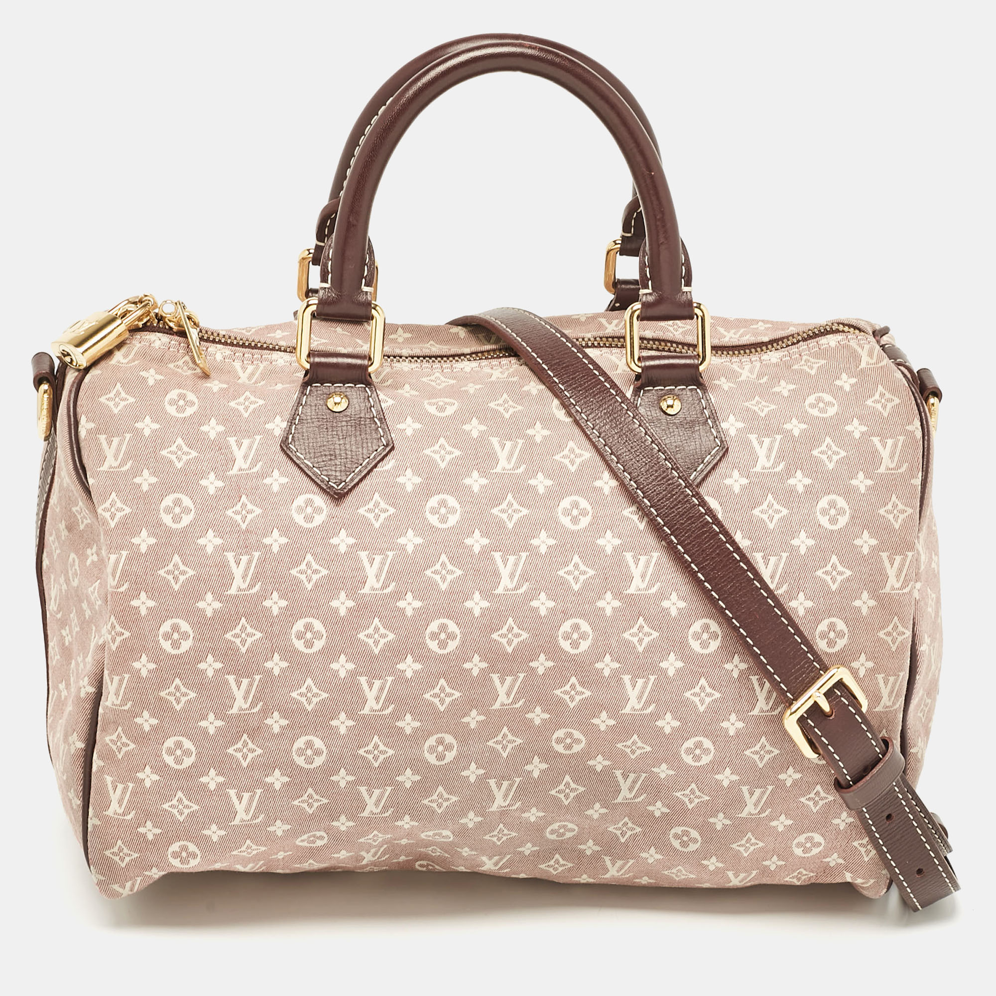 

Louis Vuitton Sepia Monogram Mini Lin Canvas Speedy 30 Bag, Burgundy