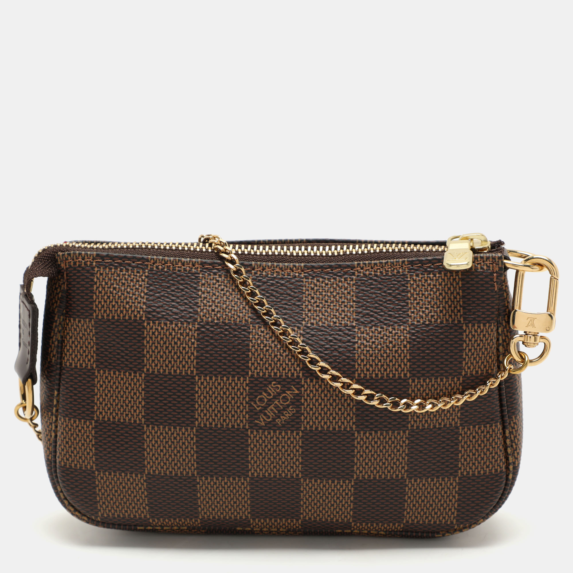 

Louis Vuitton Damier Ebene Canvas Mini Pochette Accessoires, Brown