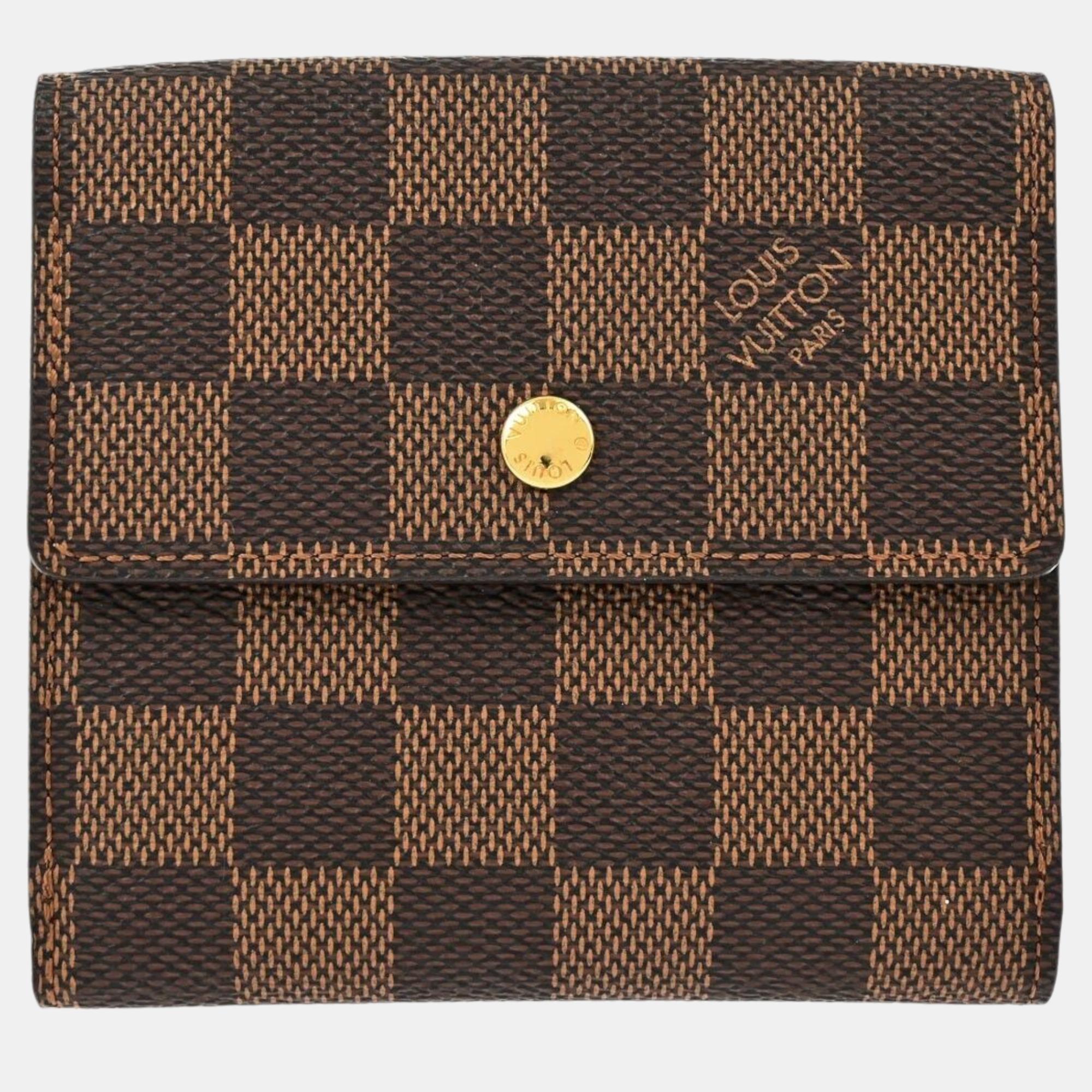 

Louis Vuitton Damier Portefeuille Elise Bifold Wallet, Brown