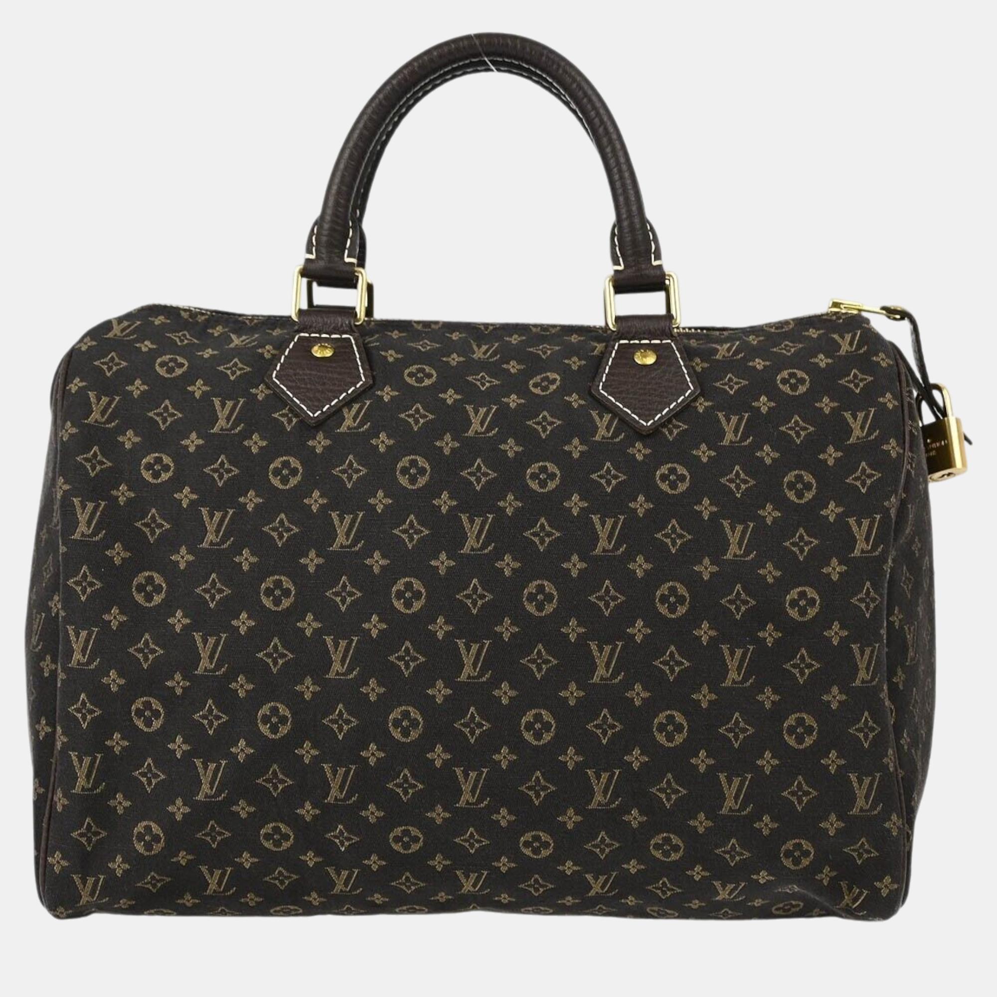 

Louis Vuitton Brown Monogram Mini Lin Speedy 30 Handbag