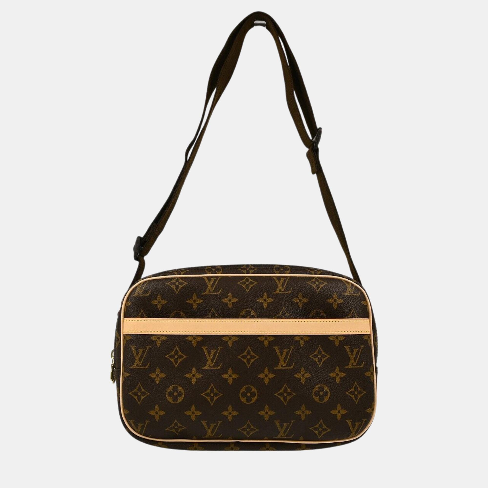 

Louis Vuitton Monogram Reporter PM Shoulder Bag, Brown