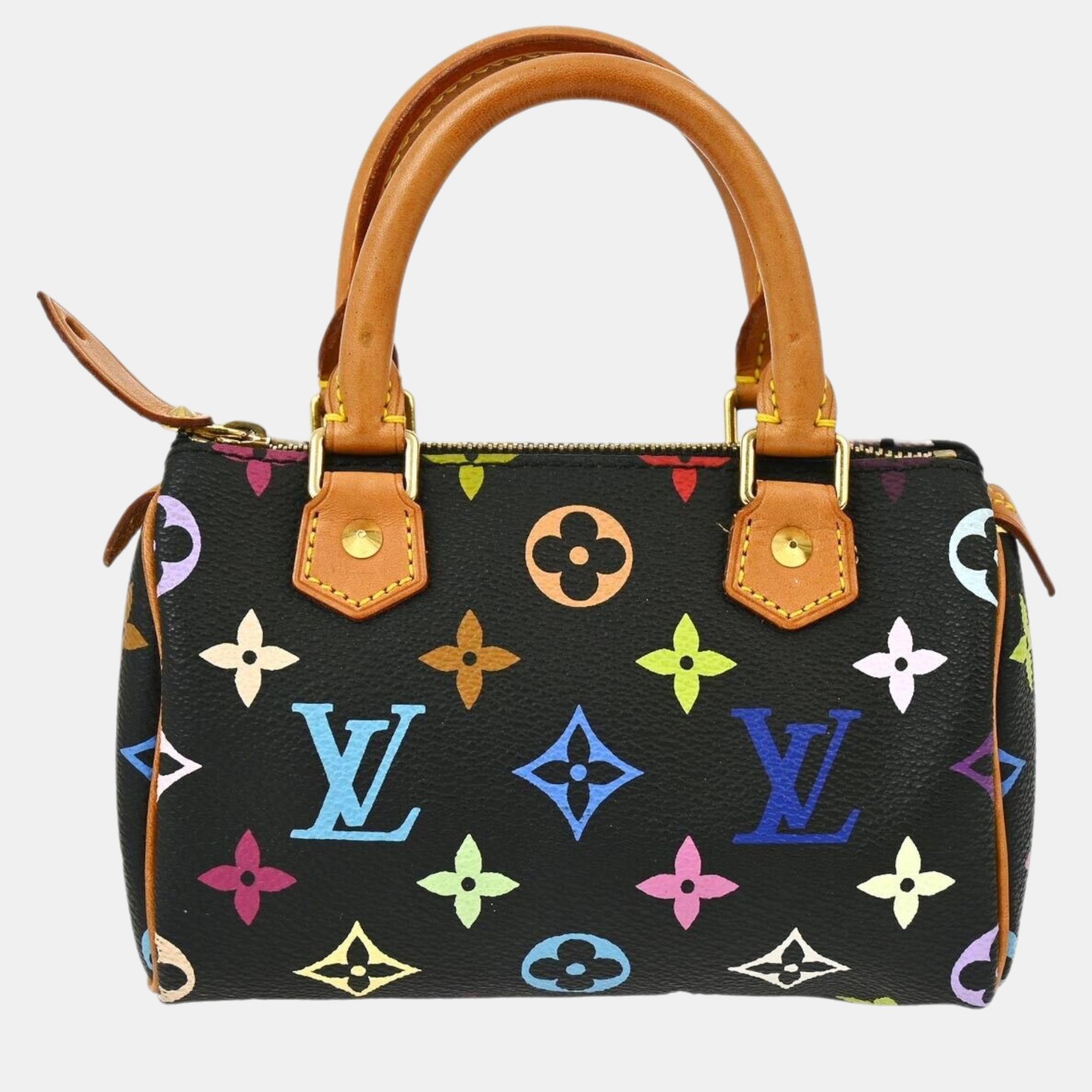 

Louis Vuitton Black Multicolor Mini Speedy Handbag