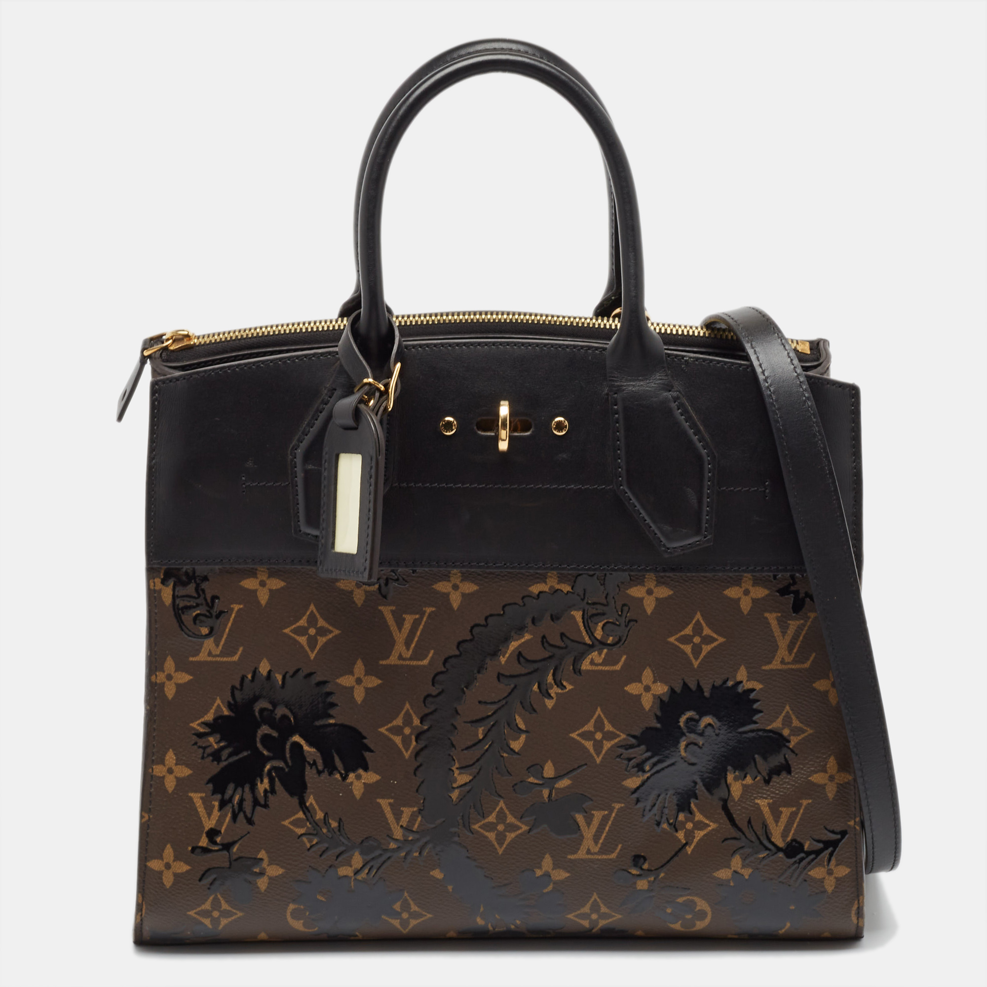 

Louis Vuitton Black Monogram Canvas and Leather Blossom City Steamer MM Bag