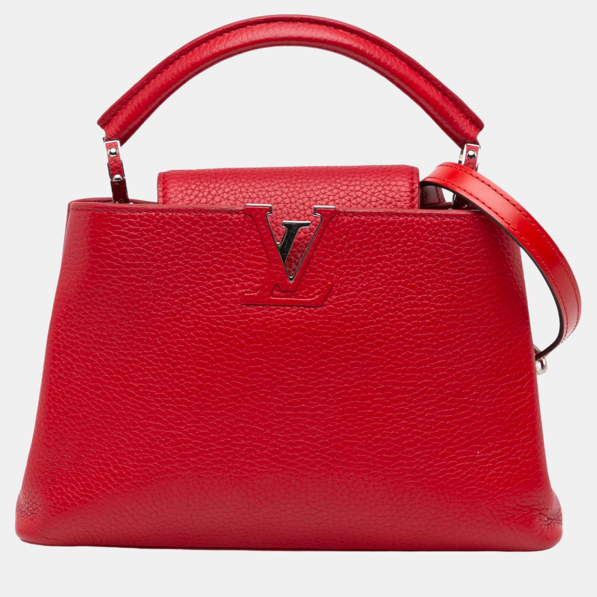 

Louis Vuitton Red Taurillon Capucines BB