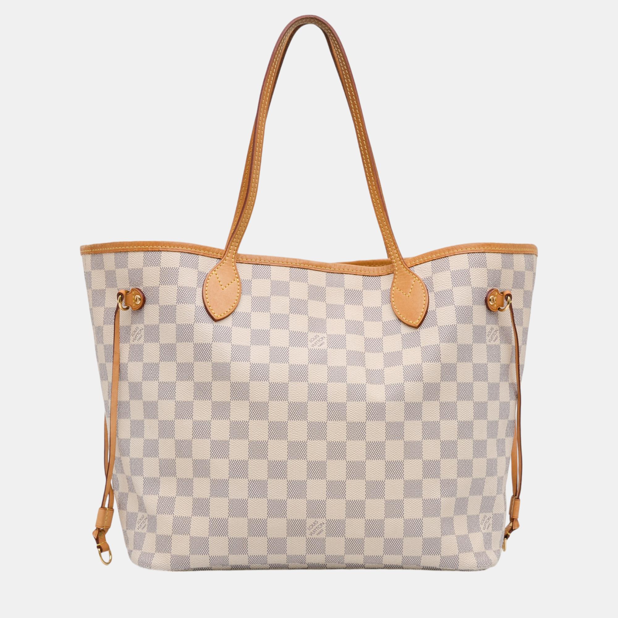 

Louis Vuitton White Damier Azur Neverfull MM