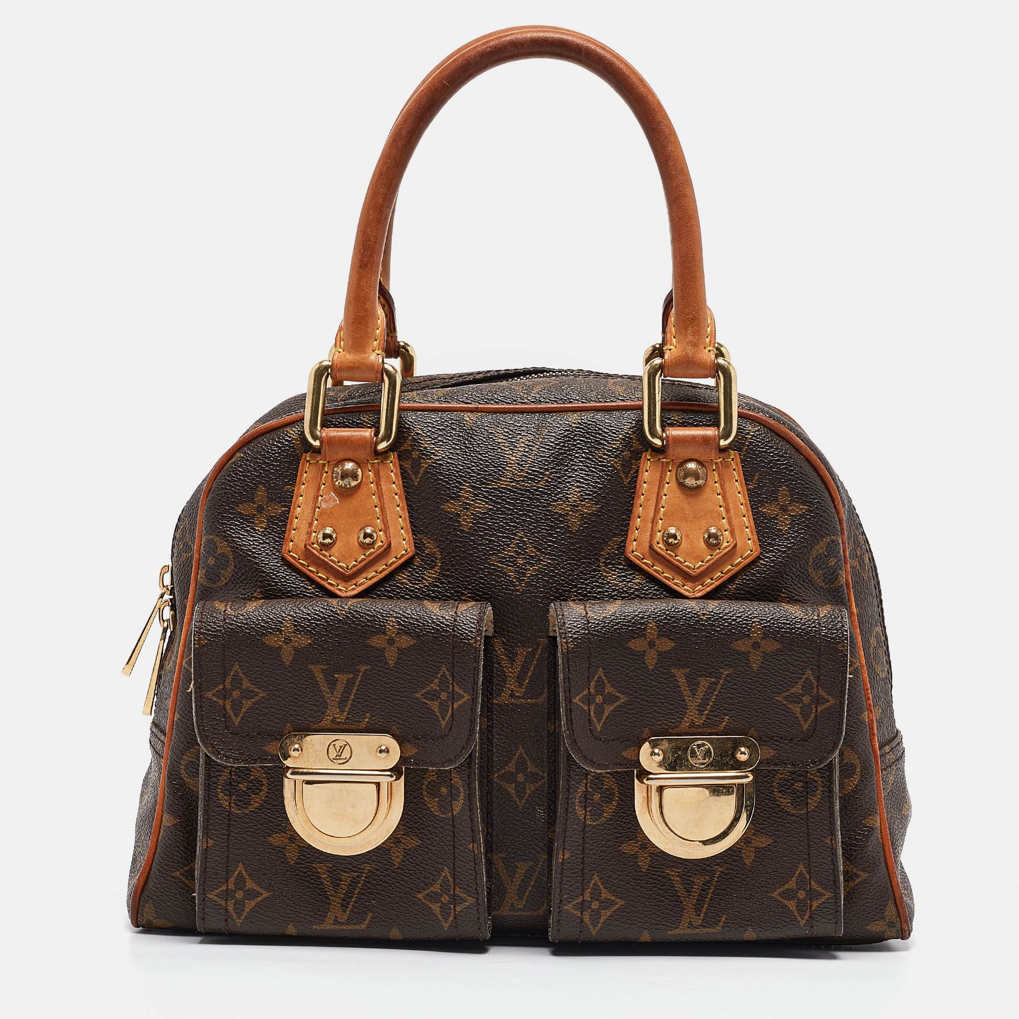 

Louis Vuitton Monogram Canvas and Leather Manhattan PM Bag, Brown