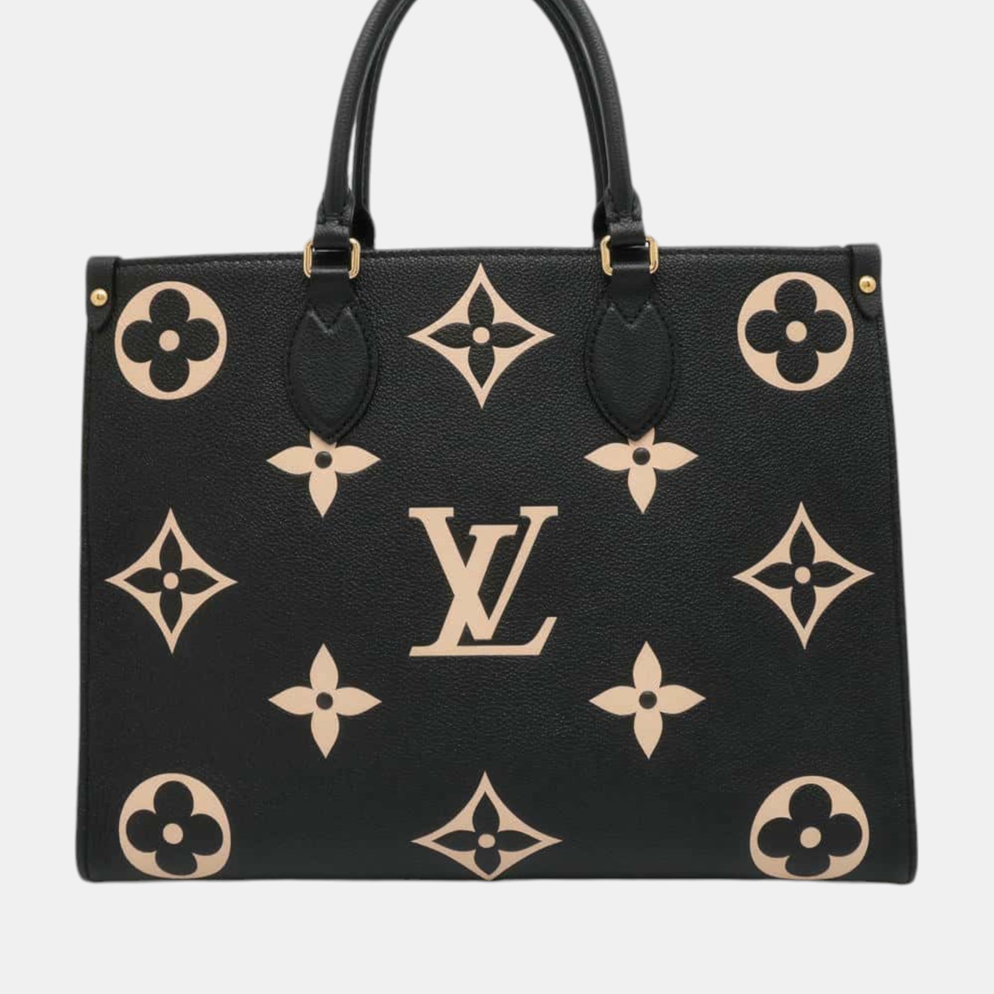 

Louis Vuitton Onthego Noir/Beige Bicolor Monogram Empreinte Leather Size MM, Black