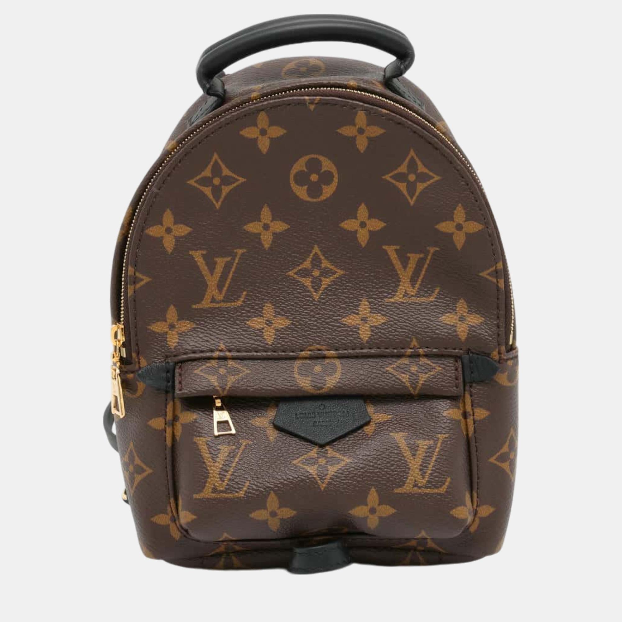 

Louis Vuitton Palm Springs Backpack Noir Monogram Size MINI, Brown