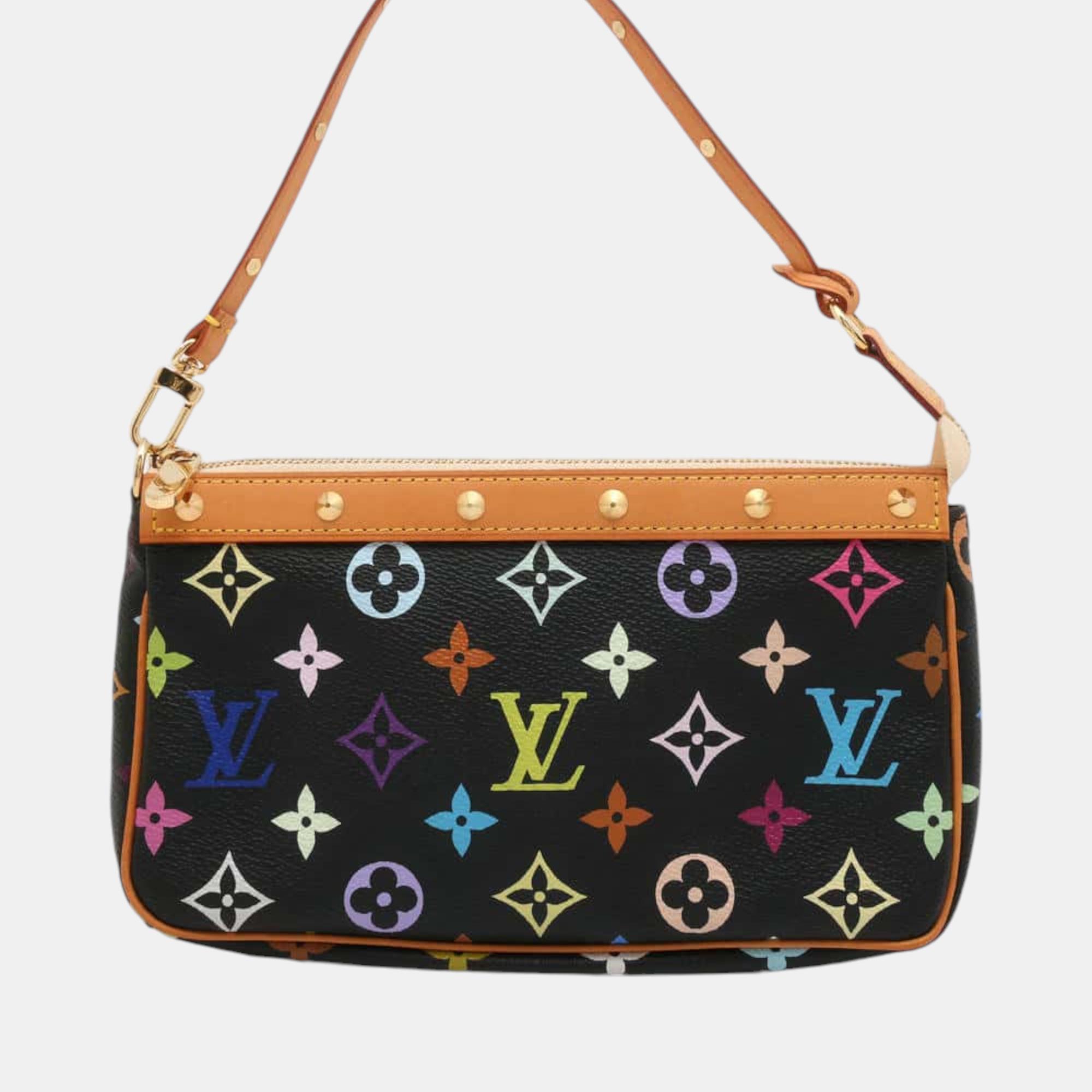 Pre-owned Louis Vuitton Pochette Accessoires Noir/beige Monogram Multicolor