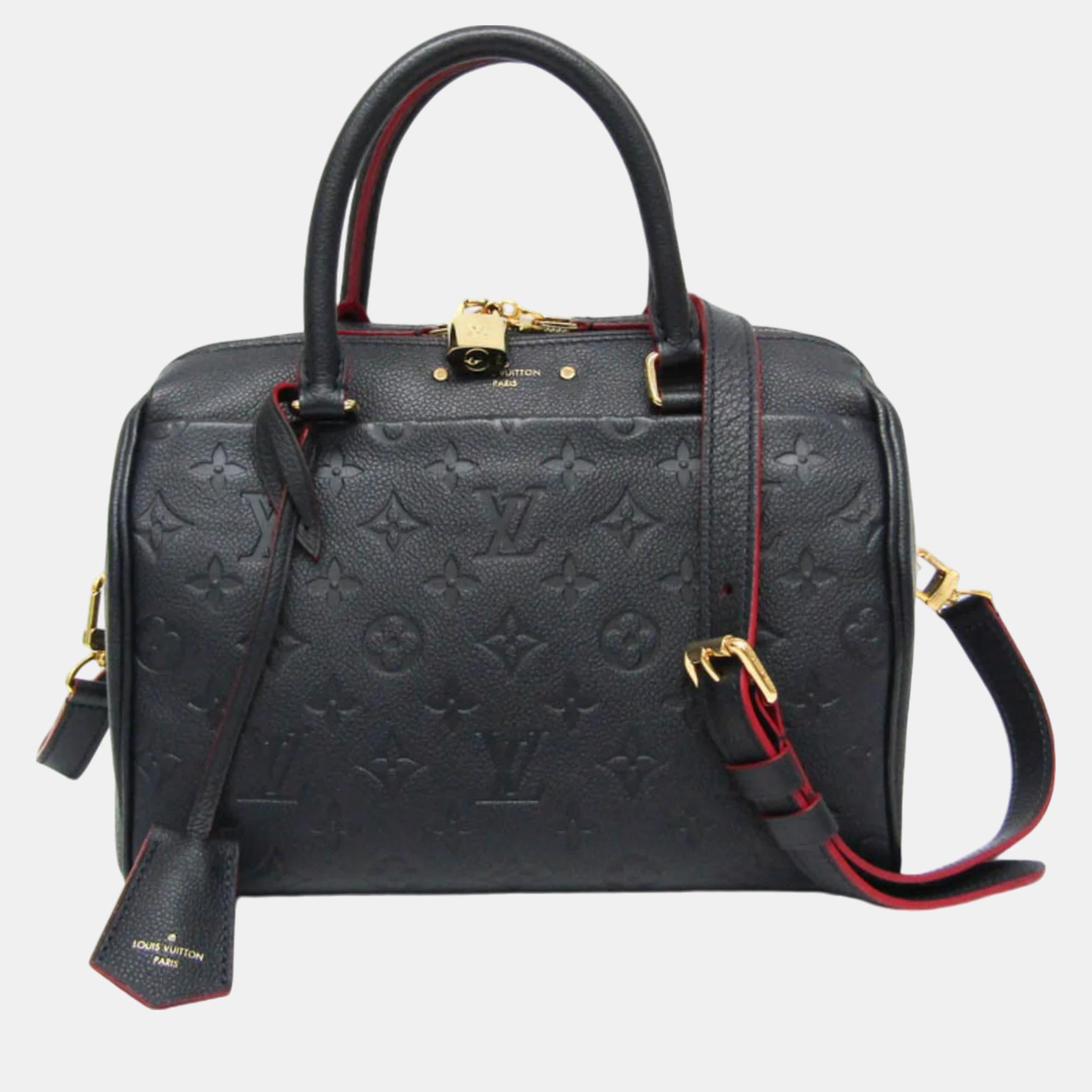 

Louis Vuitton Marine Rouge Monogram Empreinte Speedy Bandouliere 25 Handbag, Black