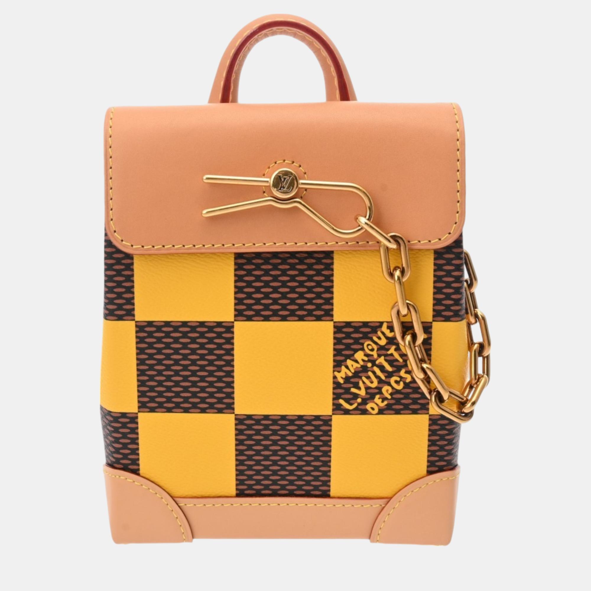 

Louis Vuitton Yellow Canvas Damier Pop Nano Steamer Handbag, Orange