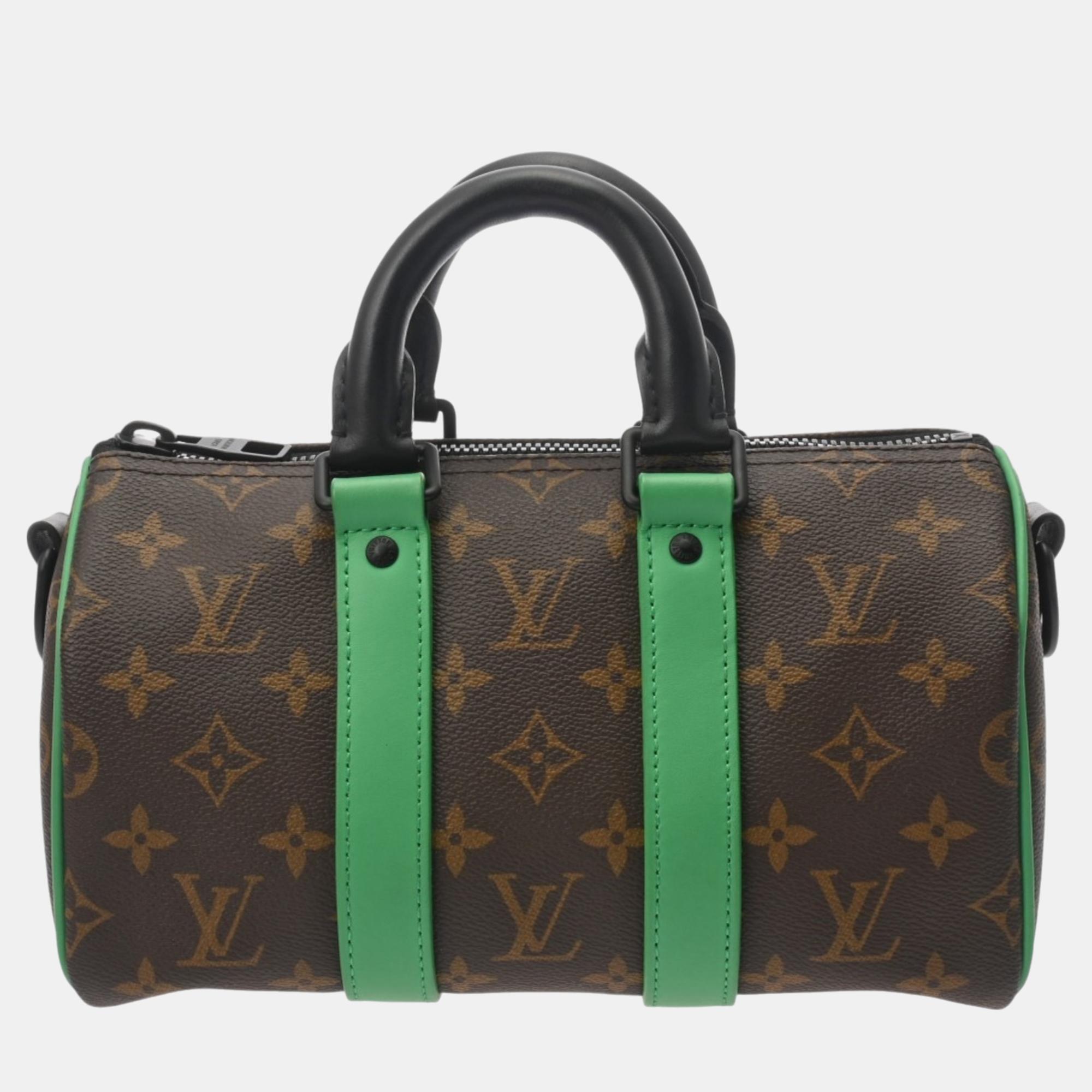 

Louis Vuitton Green Monogram Canvas Macassar Keepall Bandouliere 25 Handbag, Brown