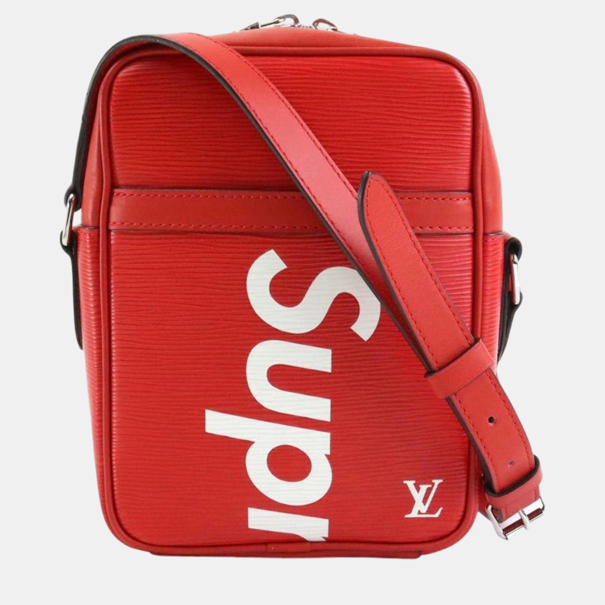 

Louis Vuitton red leather Epi Danube PM shoulder bag