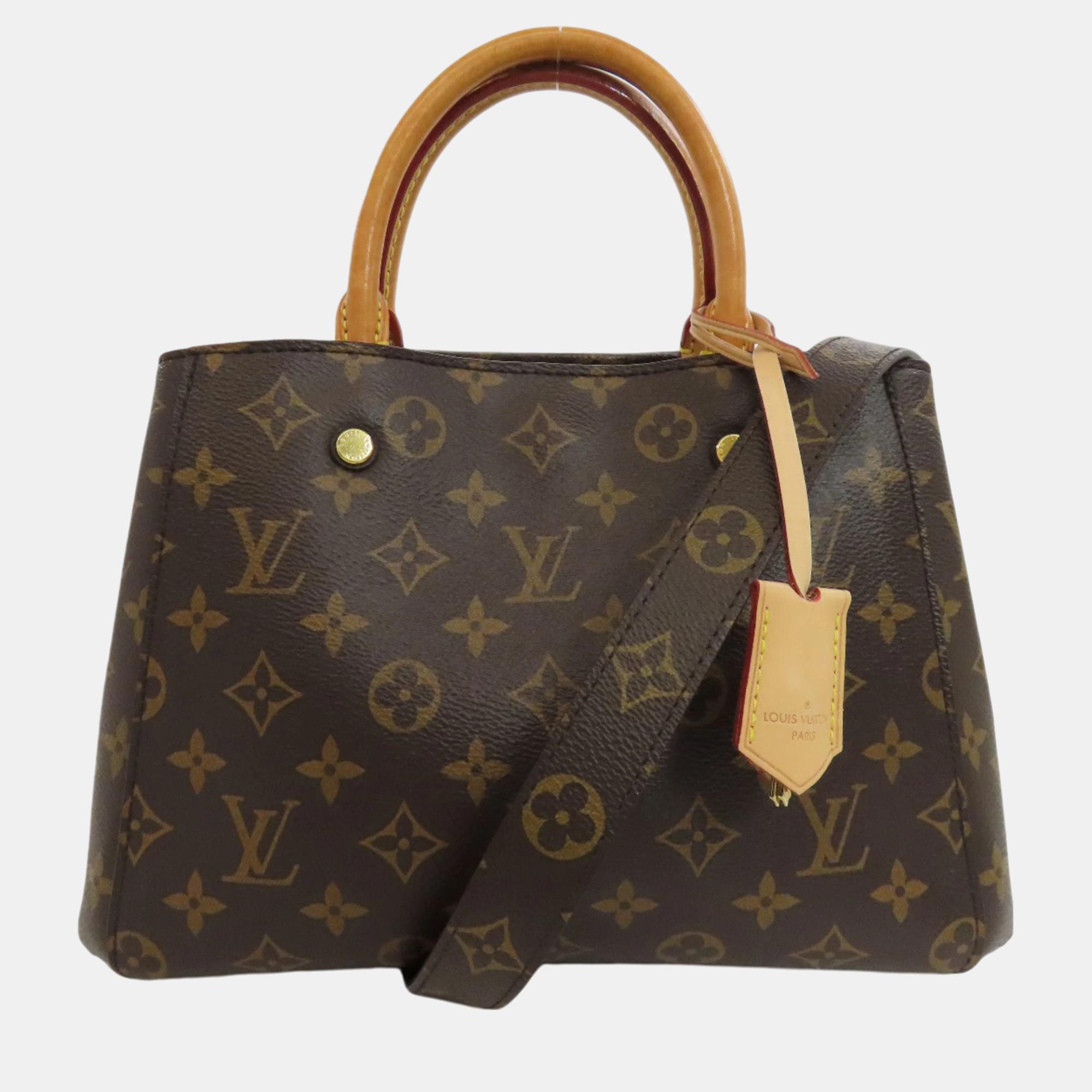 

Louis Vuitton Monogram Canvas Montaigne BB Handbag, Brown