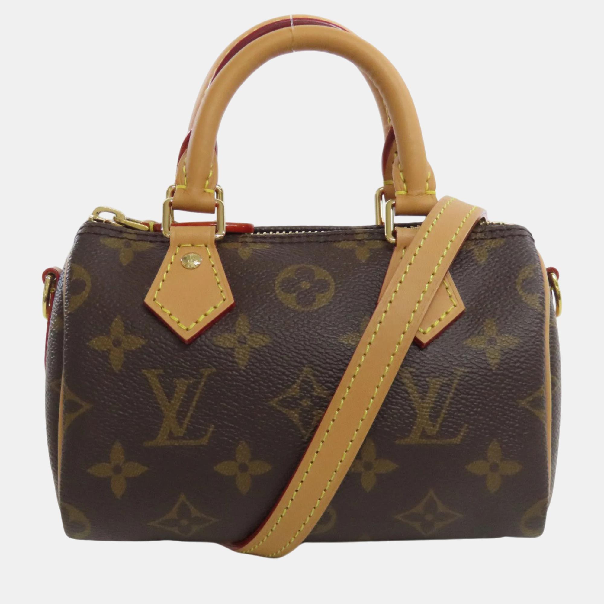 

Louis Vuitton Monogram Canvas Nano Speedy Tote Bag, Brown