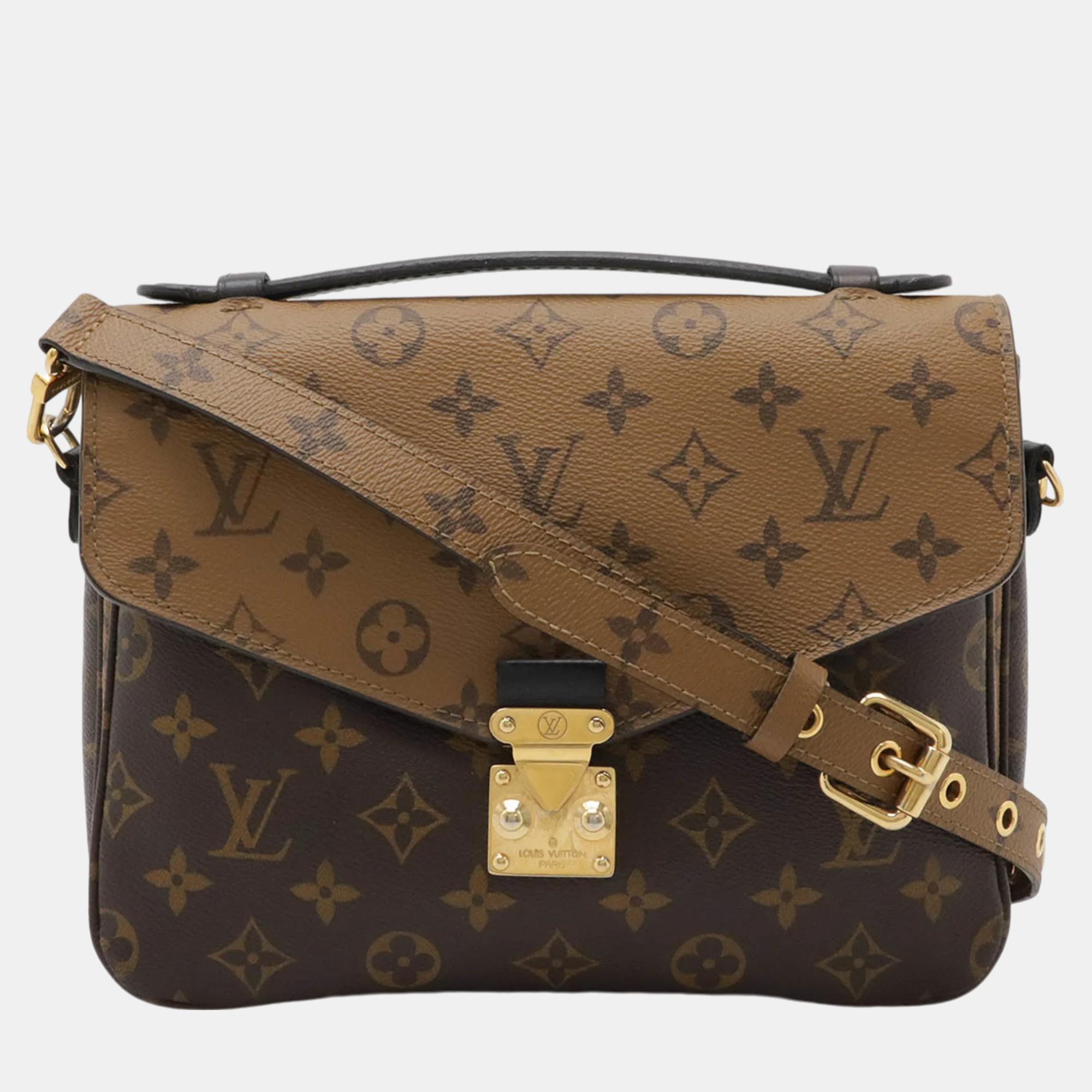 

Louis Vuitton Monogram Reverse Pochette Metis MM Handbag, Brown