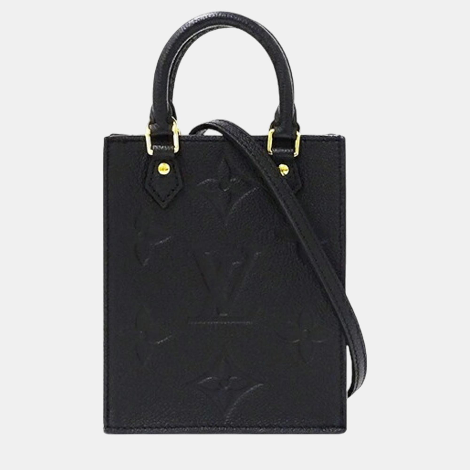 

Louis Vuitton Petite Sac Plat Noir Black Monogram Empreinte Handbag