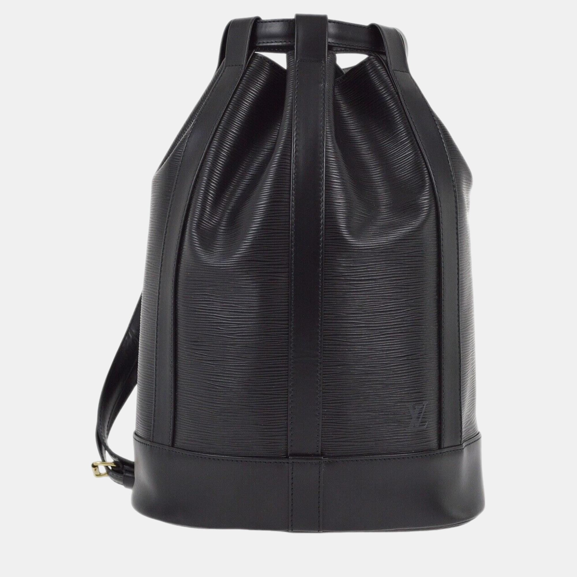 

Louis Vuitton Black Epi Randonnee PM Bucket Shoulder Bag