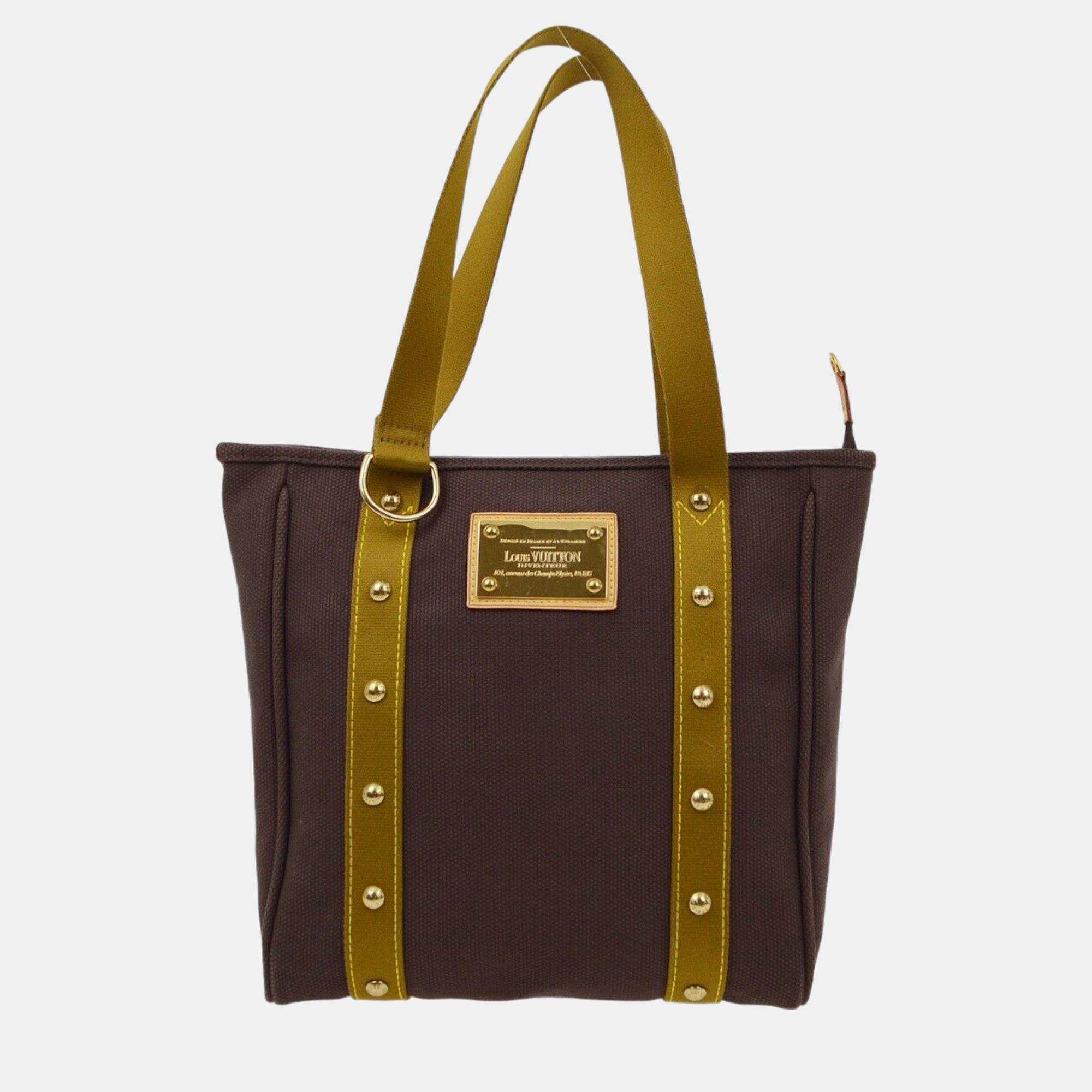 

Louis Vuitton Brown Antigua Cabas MM Tote Bag